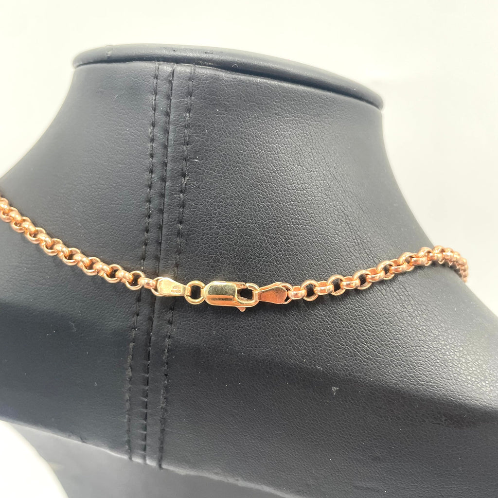 9ct Rose Gold Belcher Chain 18" 3mm