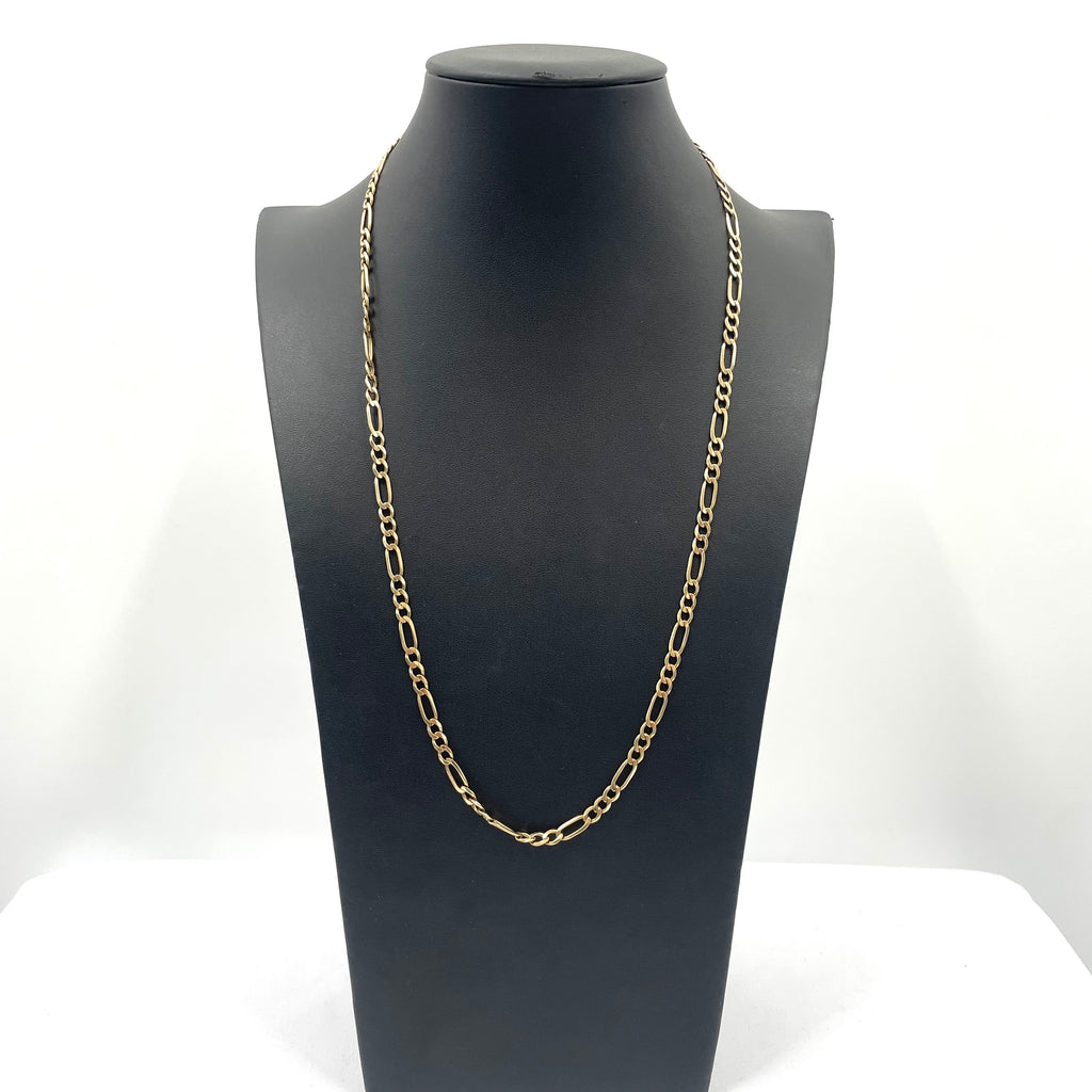 9ct Gold Figaro Link Chain 24" 4mm