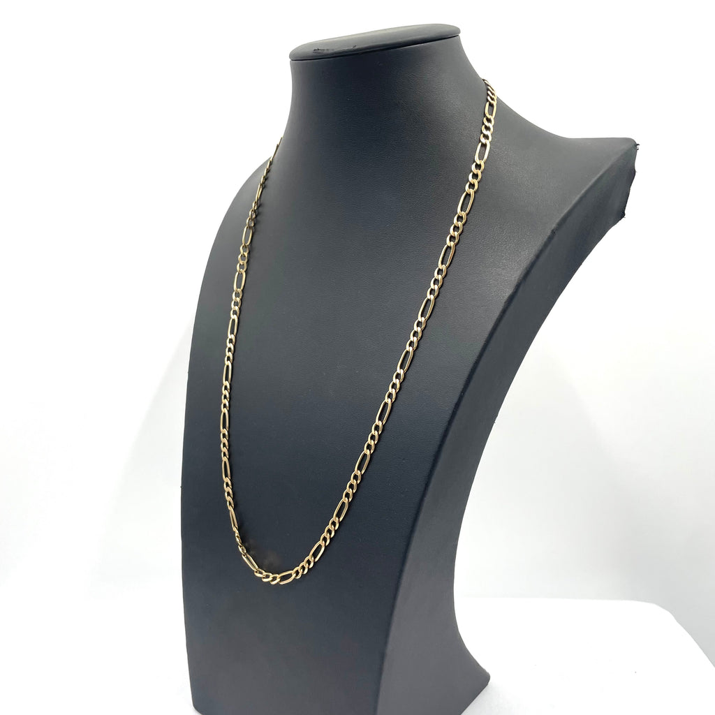 9ct Gold Figaro Link Chain 24" 4mm