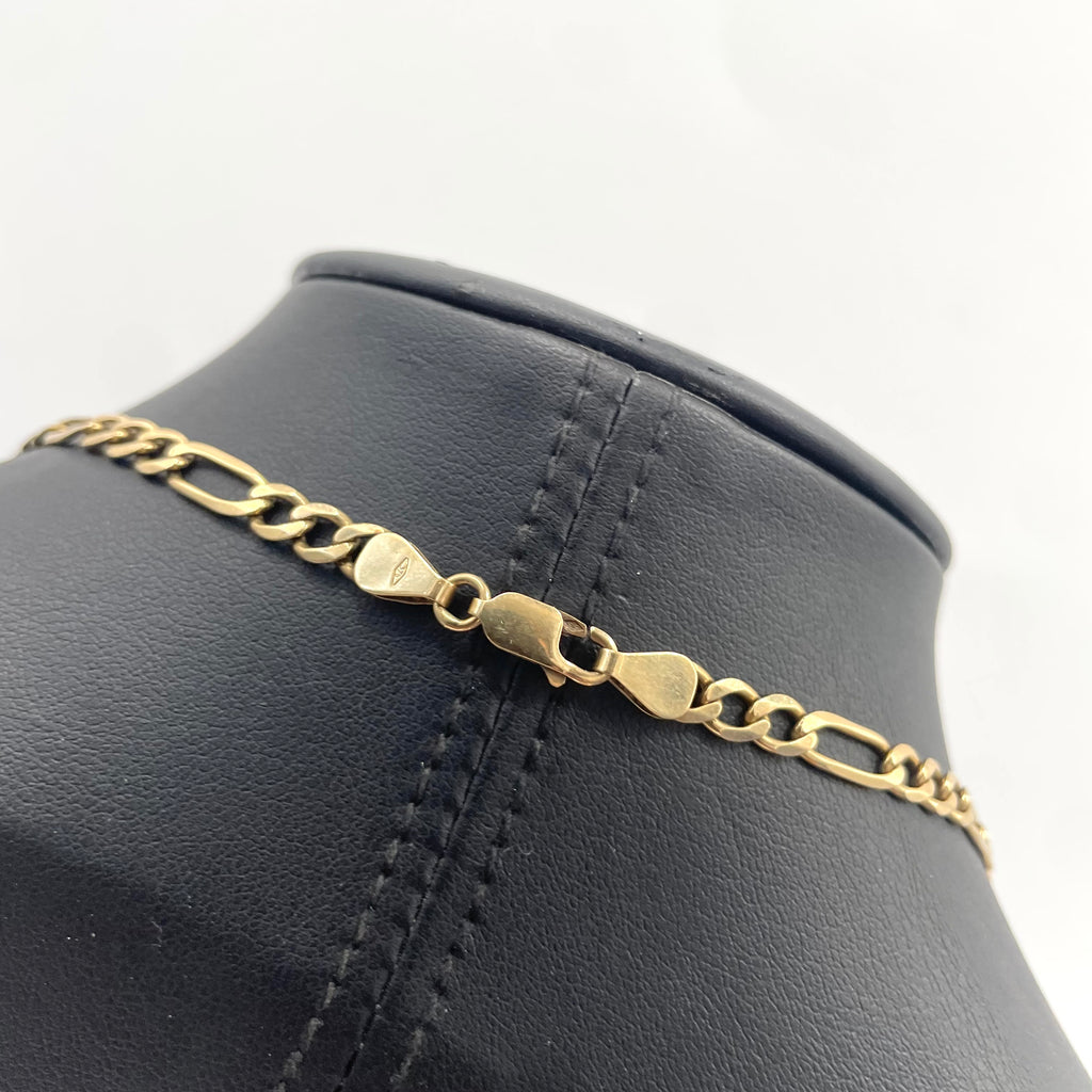 9ct Gold Figaro Link Chain 24" 4mm