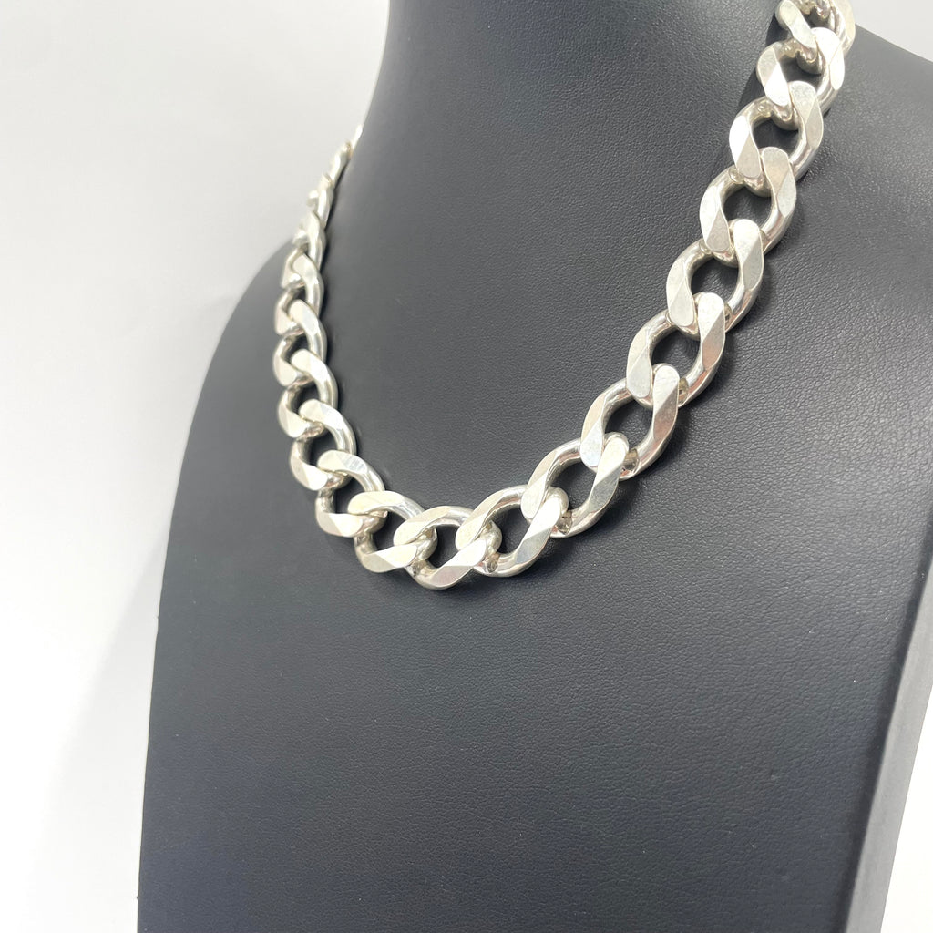 925 Silver Curb Chain 18" 15mm