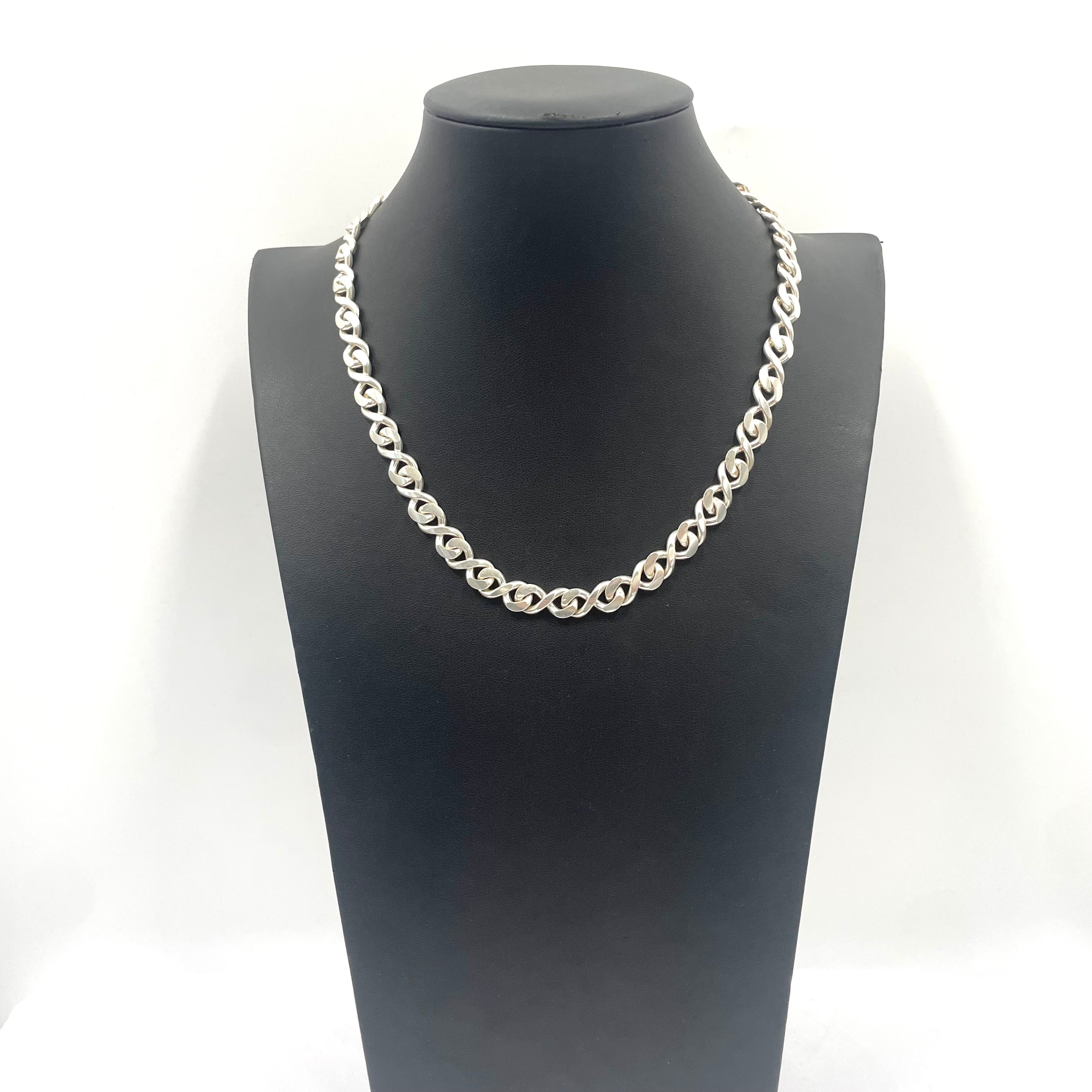 925 Sterling Silver Twisted Curb Chain 18" 8mm