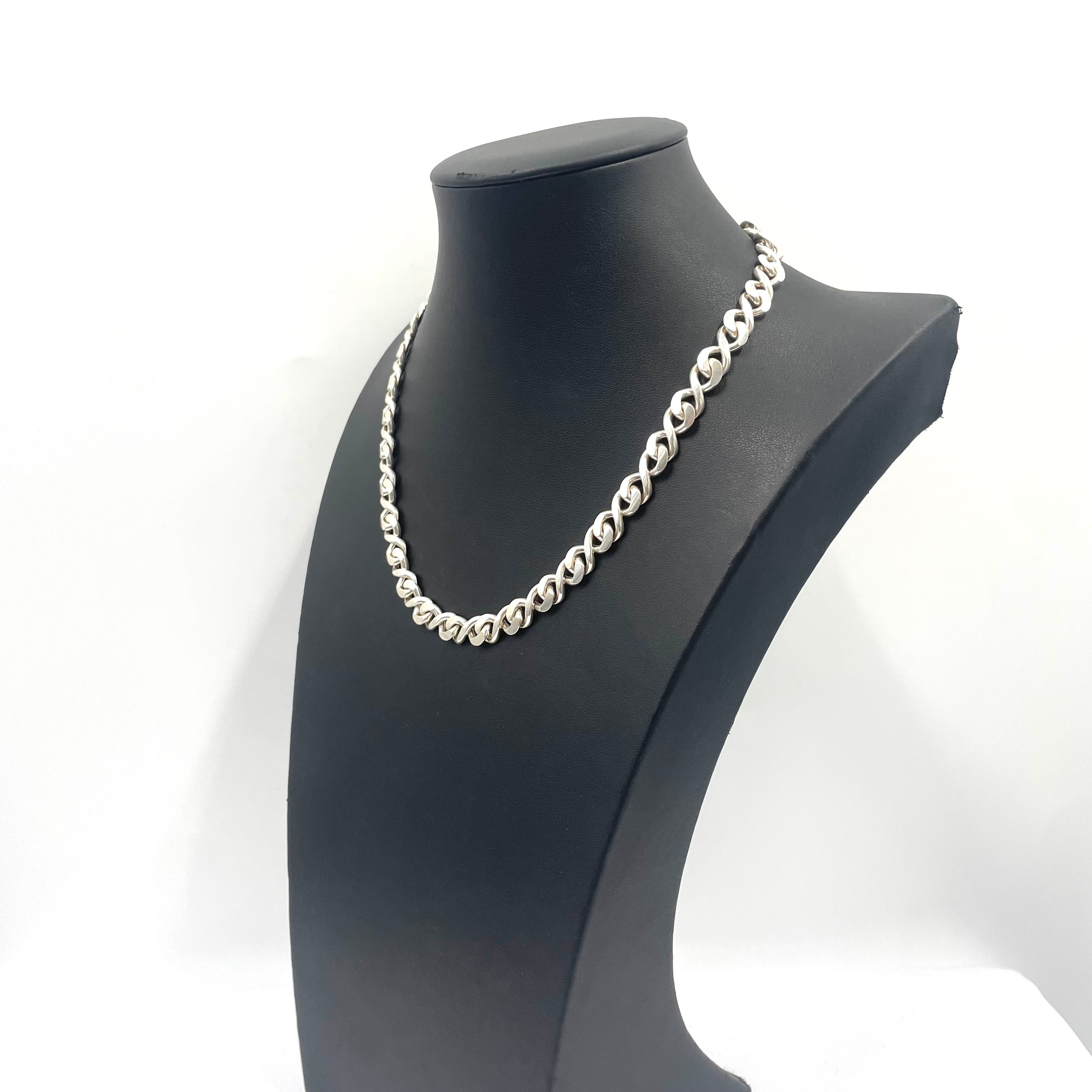 925 Sterling Silver Twisted Curb Chain 18" 8mm