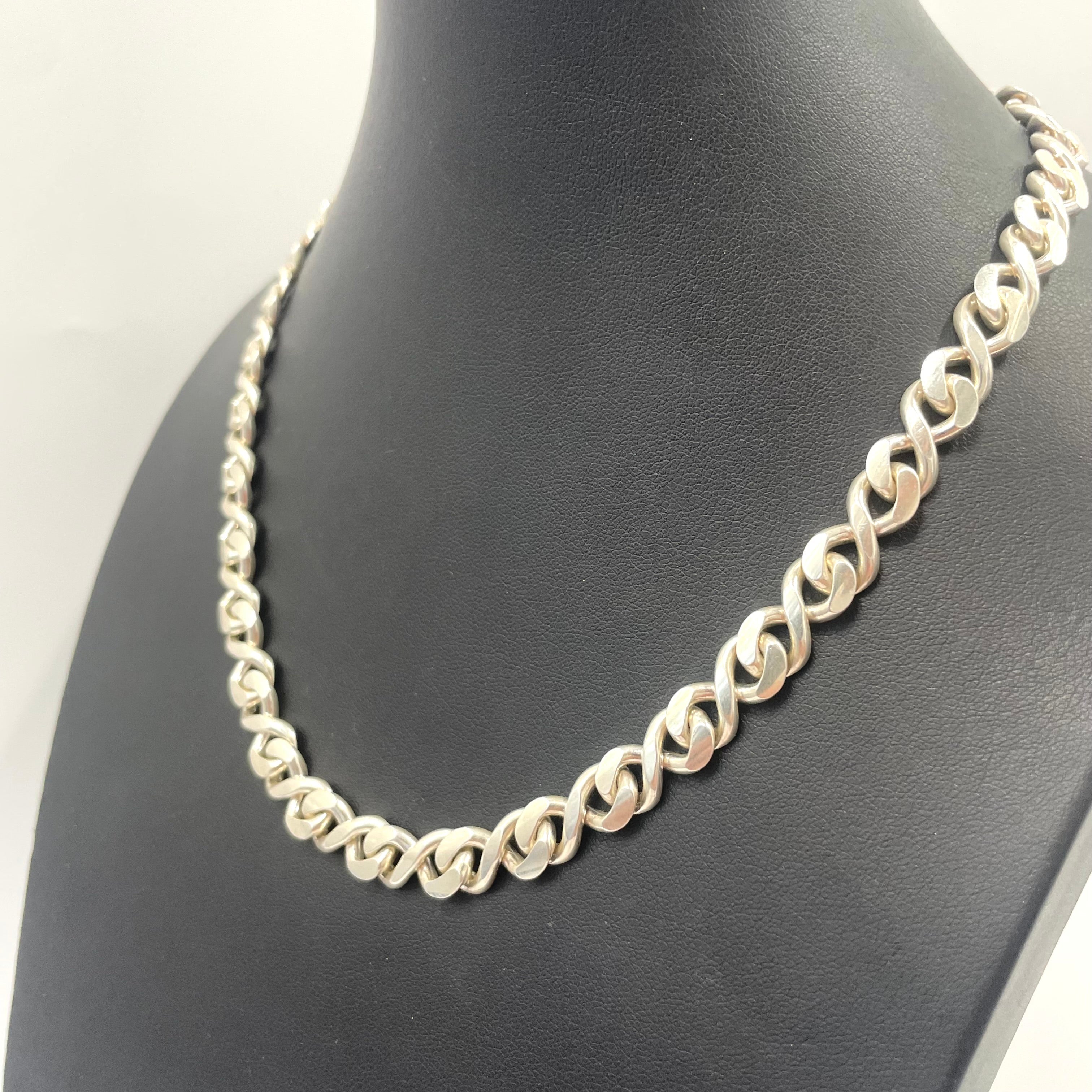 925 Sterling Silver Twisted Curb Chain 18" 8mm