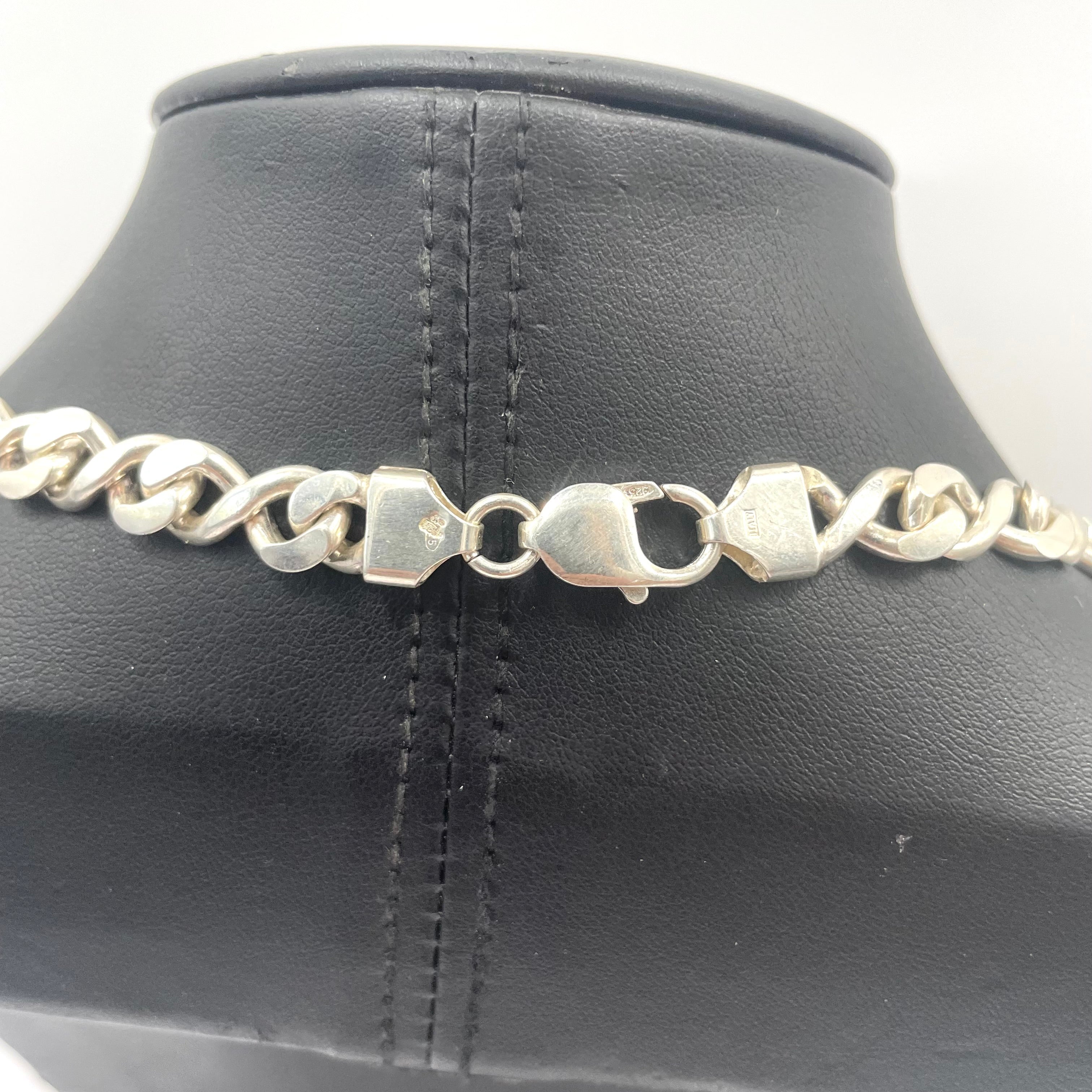 925 Sterling Silver Twisted Curb Chain 18" 8mm