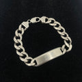 925 Silver Curb Link ID Bracelet 9" 13mm