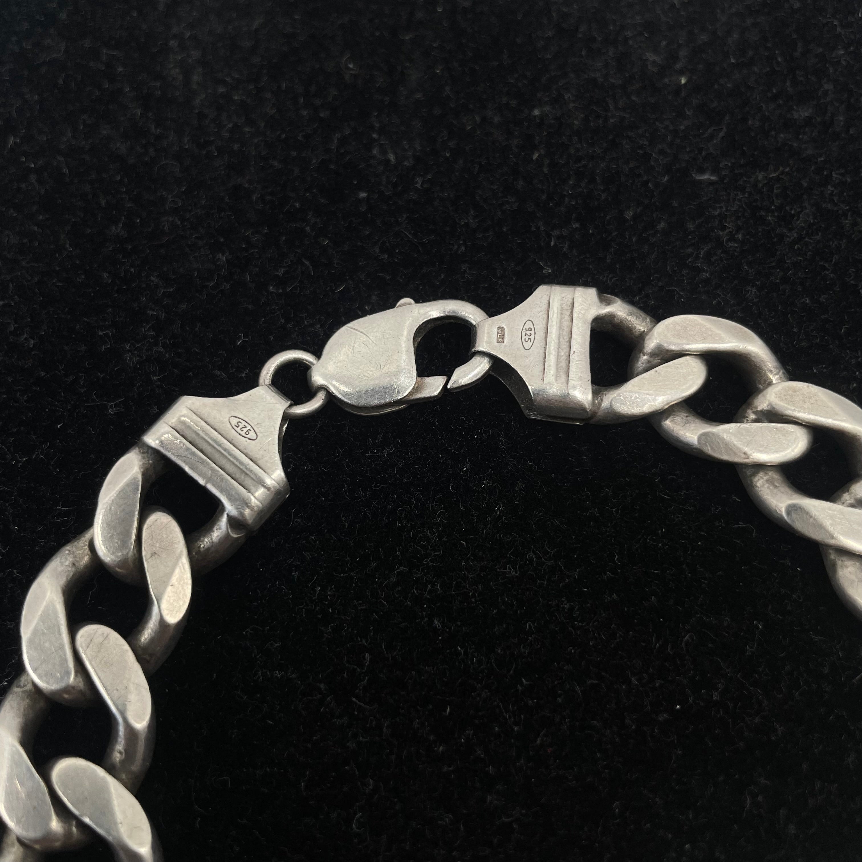 925 Silver Curb Link ID Bracelet 9" 13mm