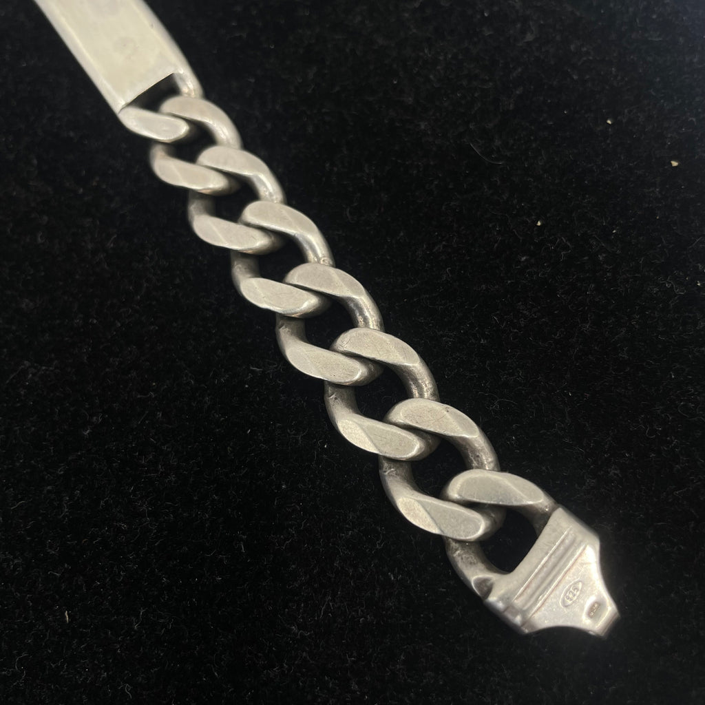 925 Silver Curb Link ID Bracelet 9" 13mm