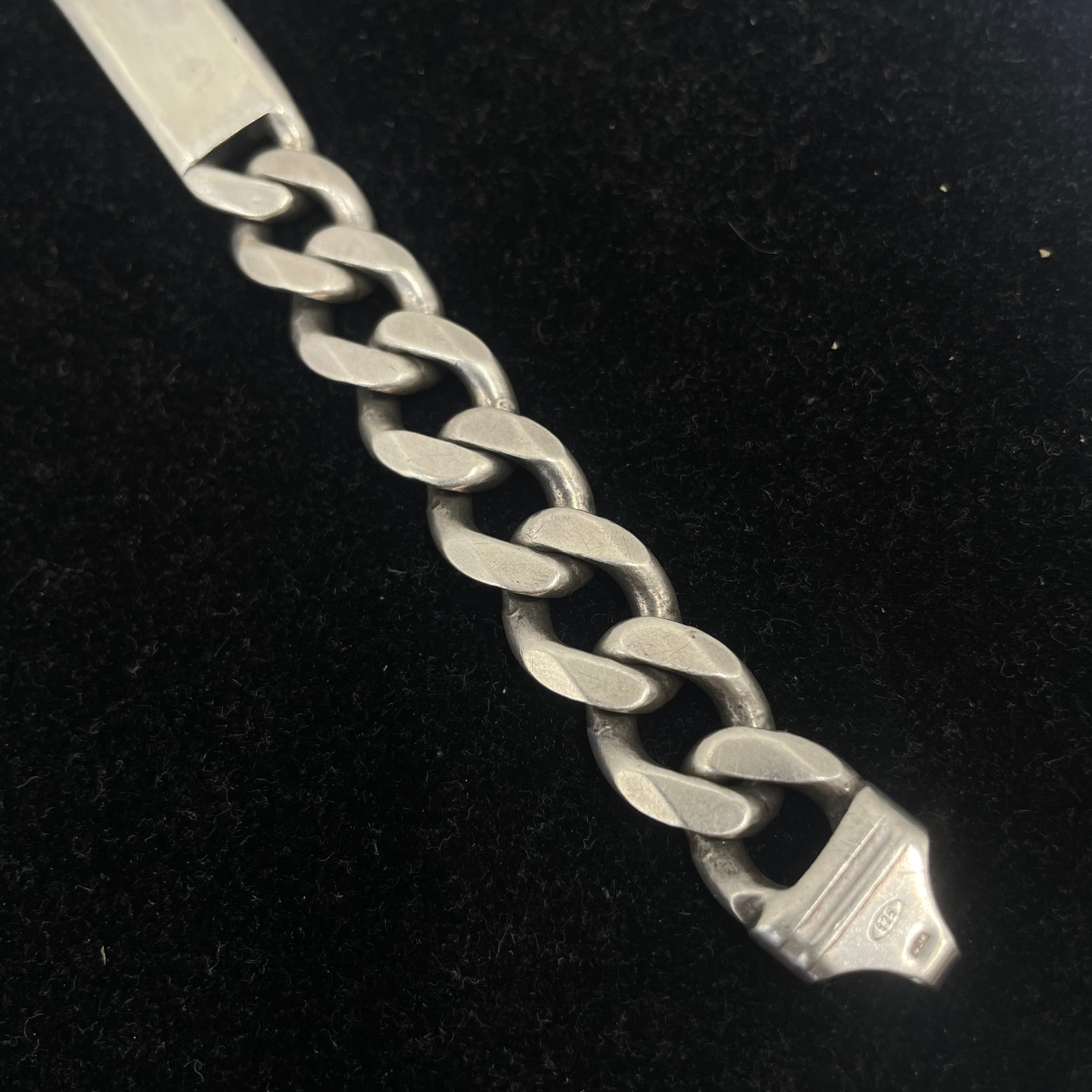925 Silver Curb Link ID Bracelet 9" 13mm