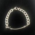 925 Silver Curb Link ID Bracelet 17" 9mm