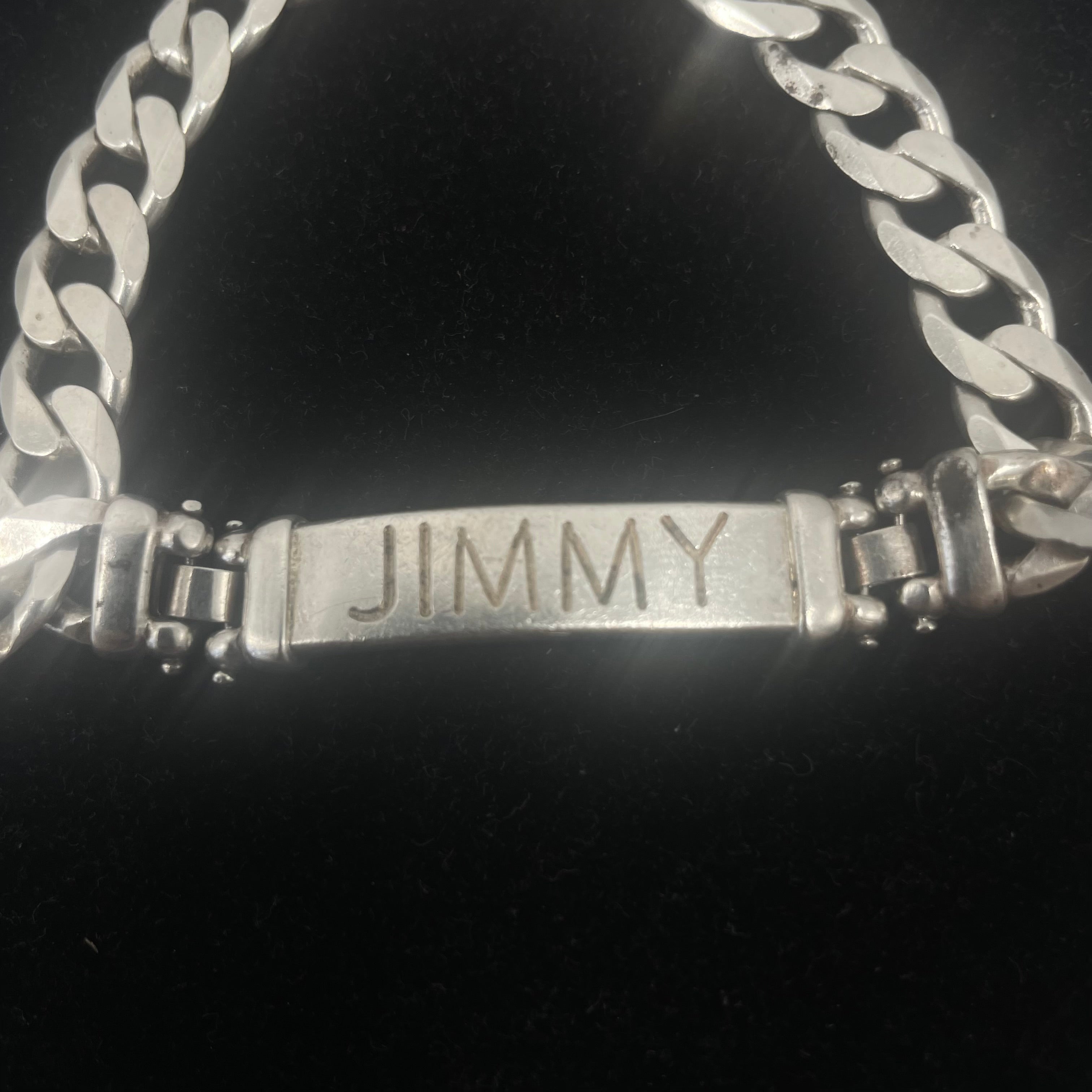 925 Silver Curb Link ID Bracelet 17" 9mm