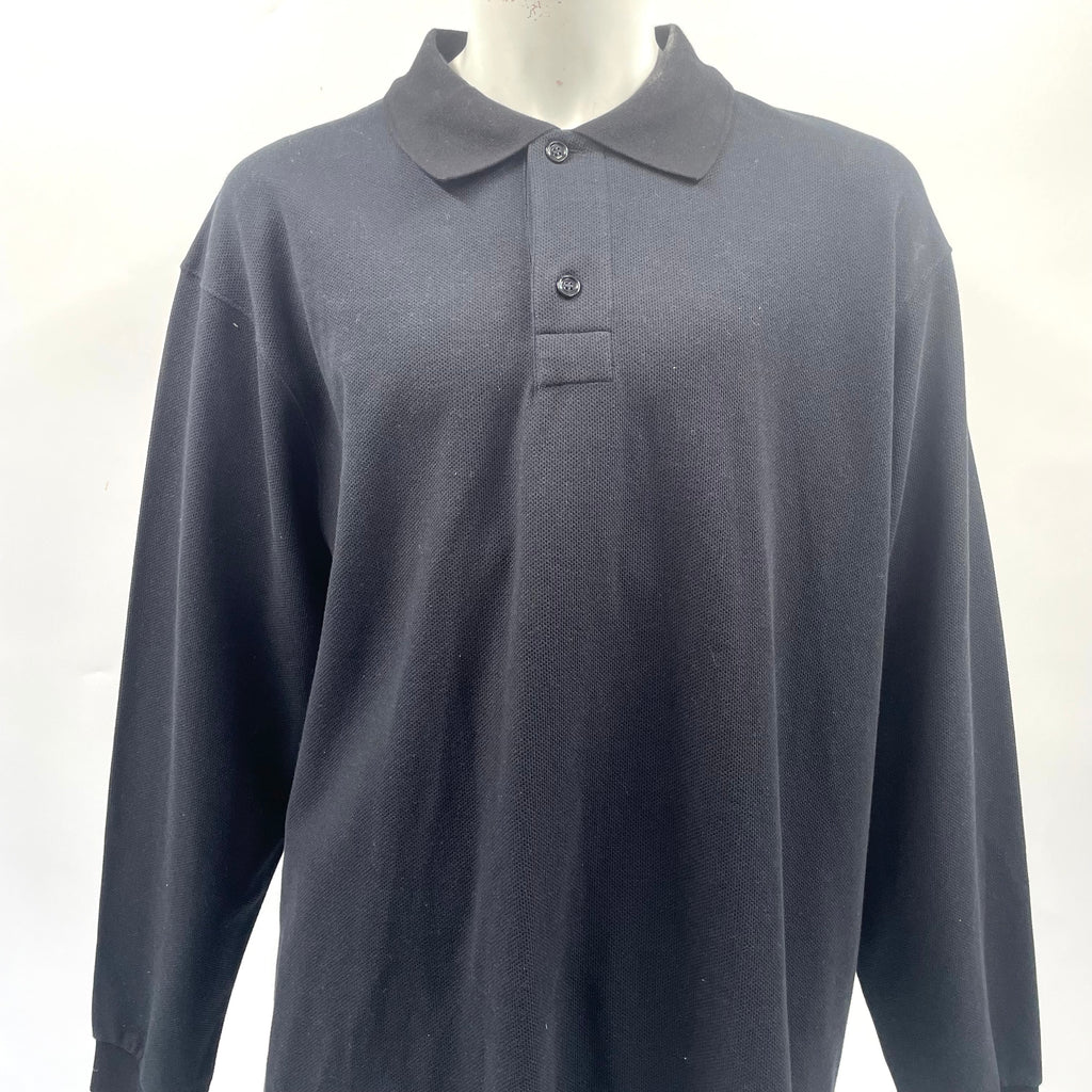 Burberry Black Long Sleeve Polo Shirt – XXL | Brand New