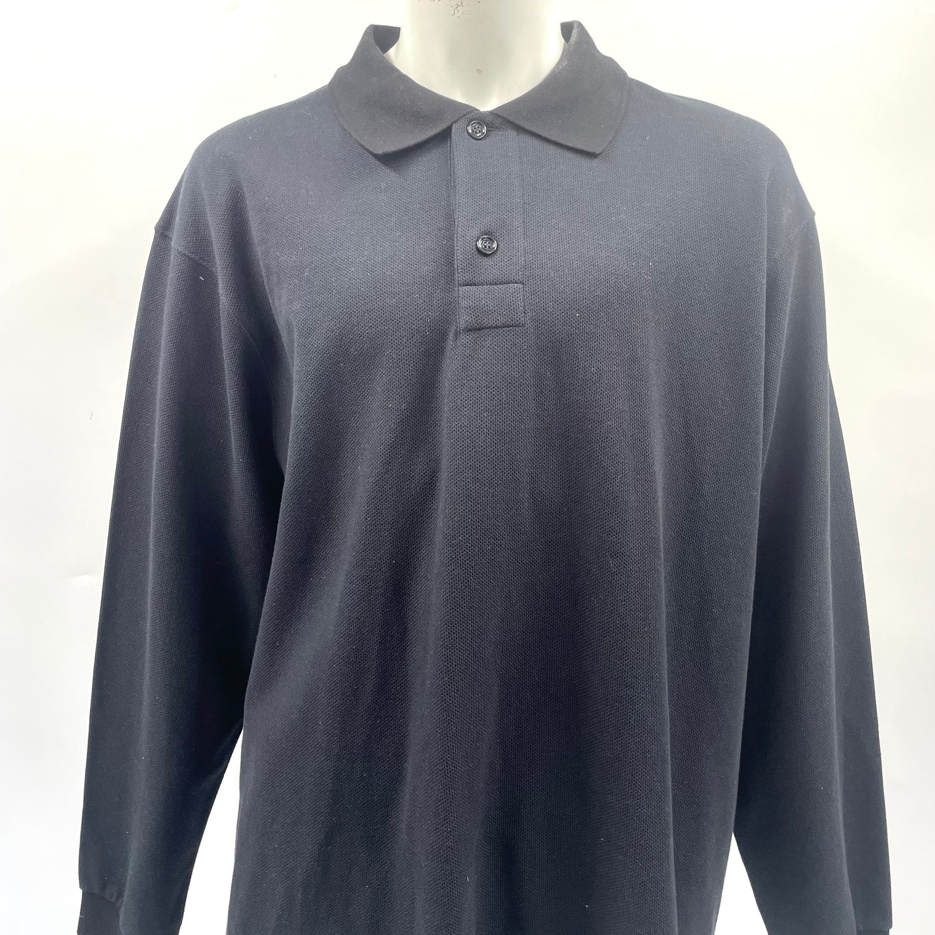 Burberry Black Long Sleeve Polo Shirt – XXL | Brand New