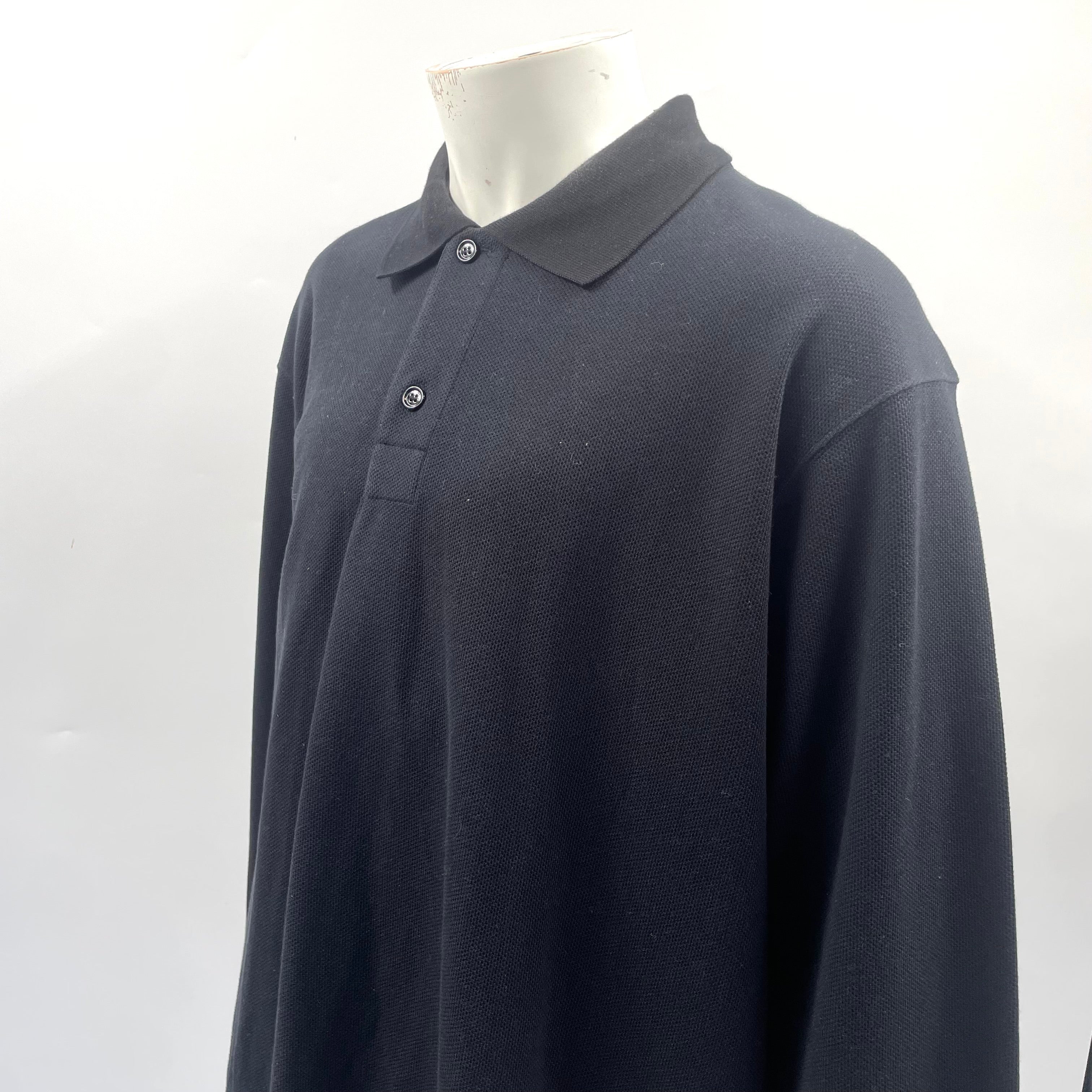 Burberry Black Long Sleeve Polo Shirt – XXL | Brand New
