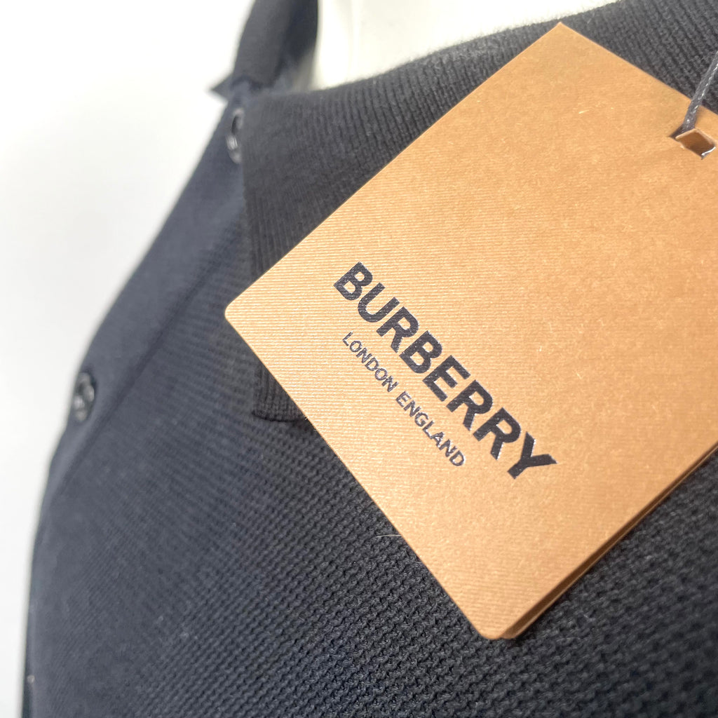 Burberry Black Long Sleeve Polo Shirt – XXL | Brand New