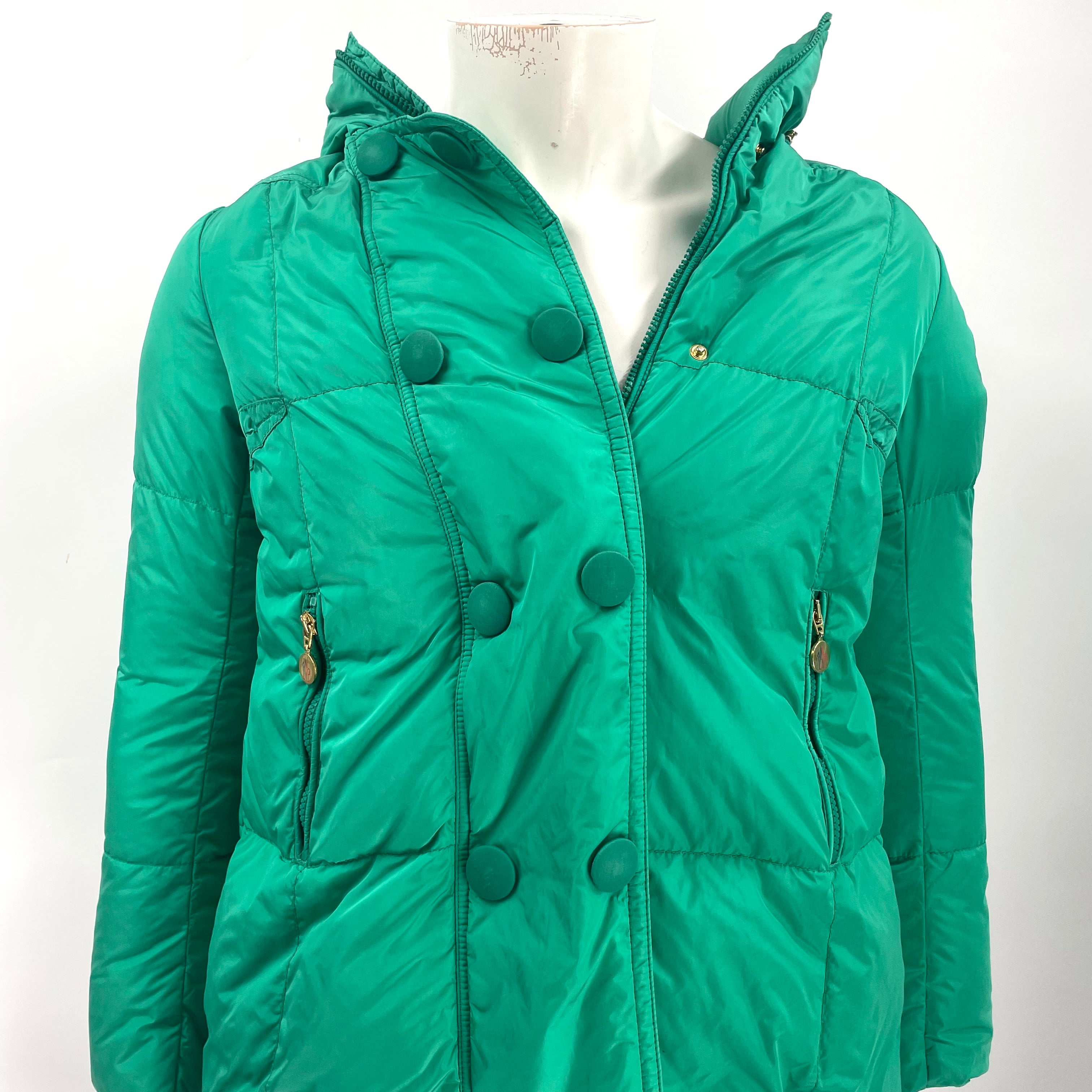 Moncler Teal Green Quilted Puffer Coat – Size 1