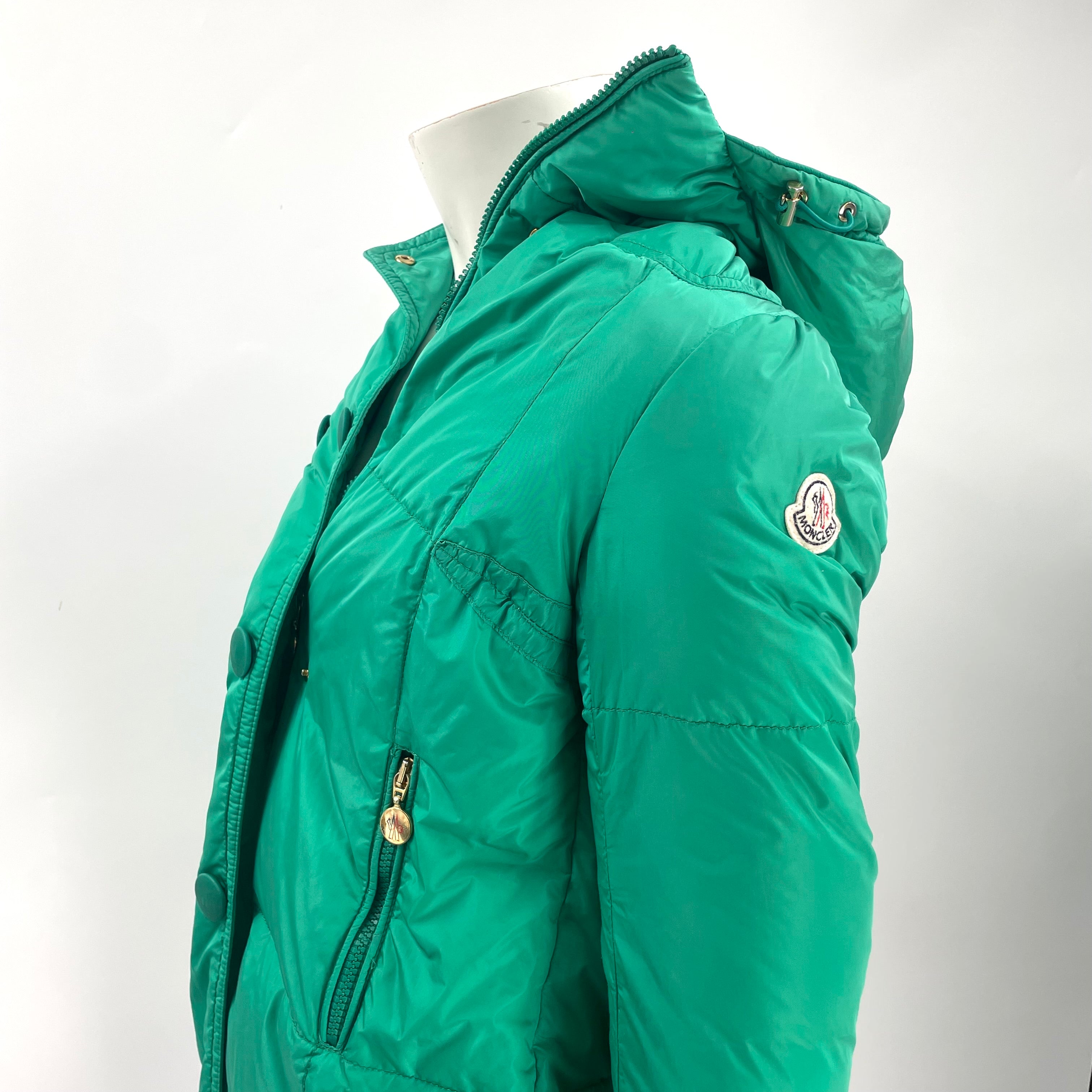 Moncler Teal Green Quilted Puffer Coat – Size 1