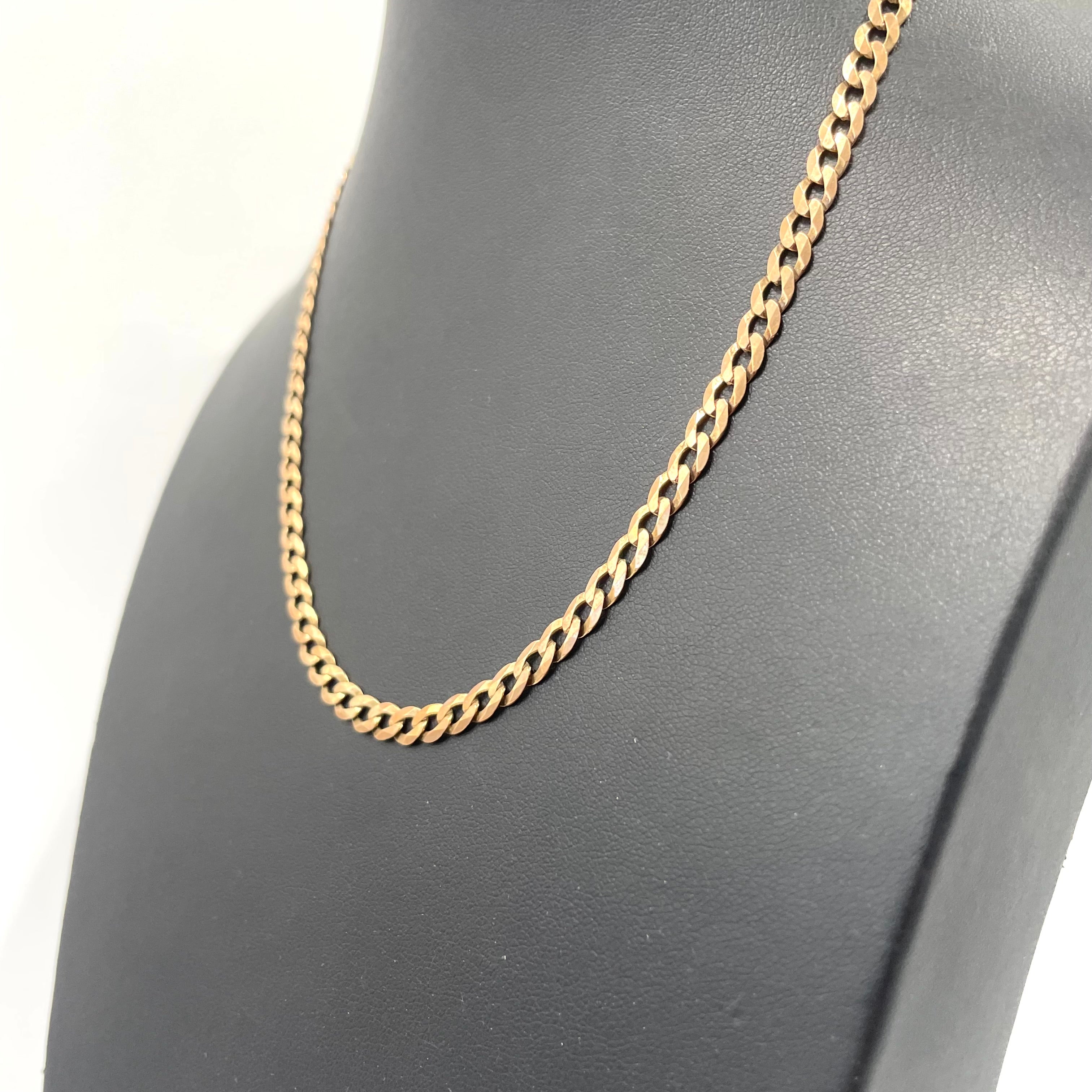 9CT Rose Gold Curb Chain 18" 3mm