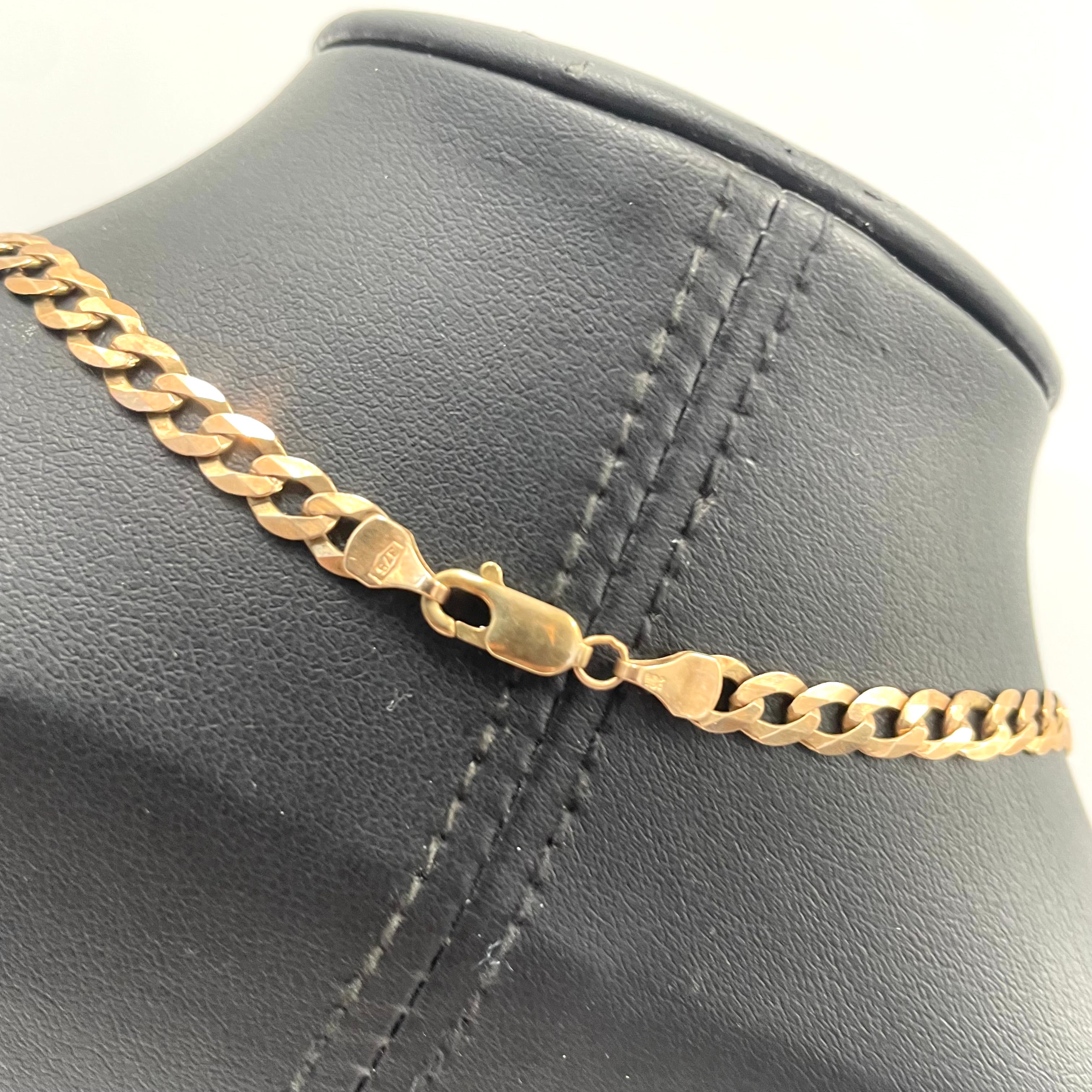 9CT Rose Gold Curb Chain 18" 3mm