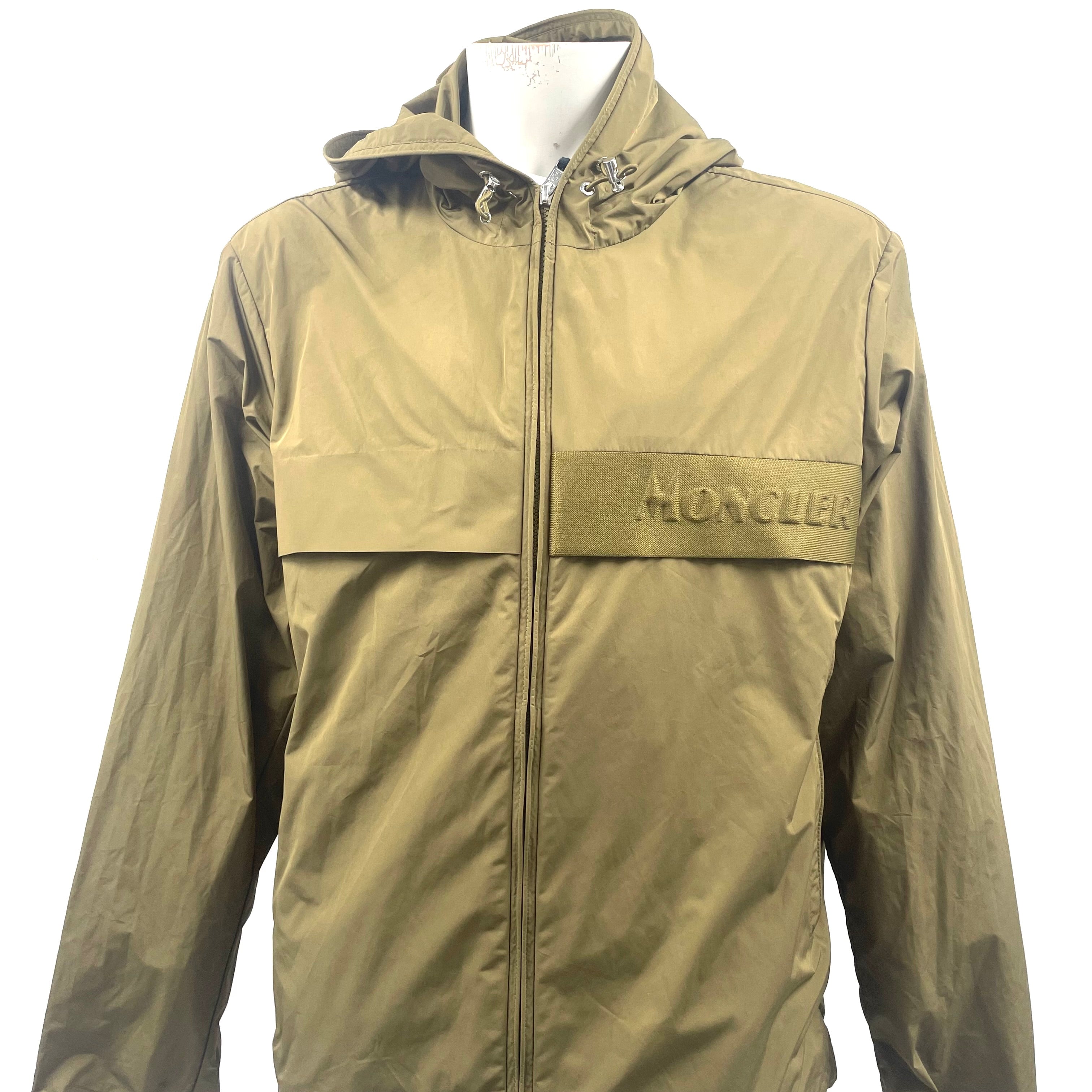 Moncler Olive Green Hooded Windbreaker Jacket – Size 4 (L) – Brand New with Tags