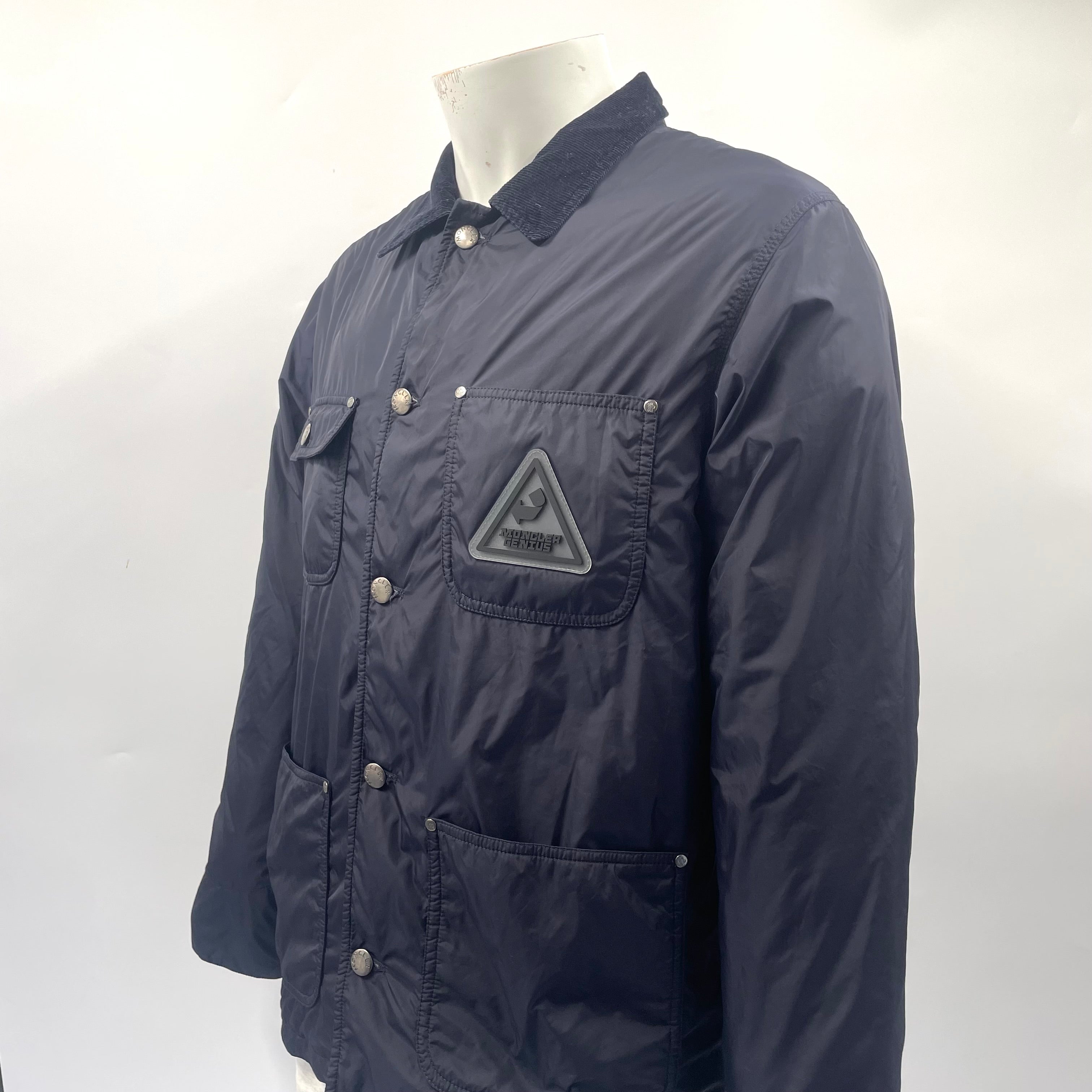 Moncler Genius Navy Corduroy-Collar Chore Jacket – Size 1 (S) – Brand New with Tags