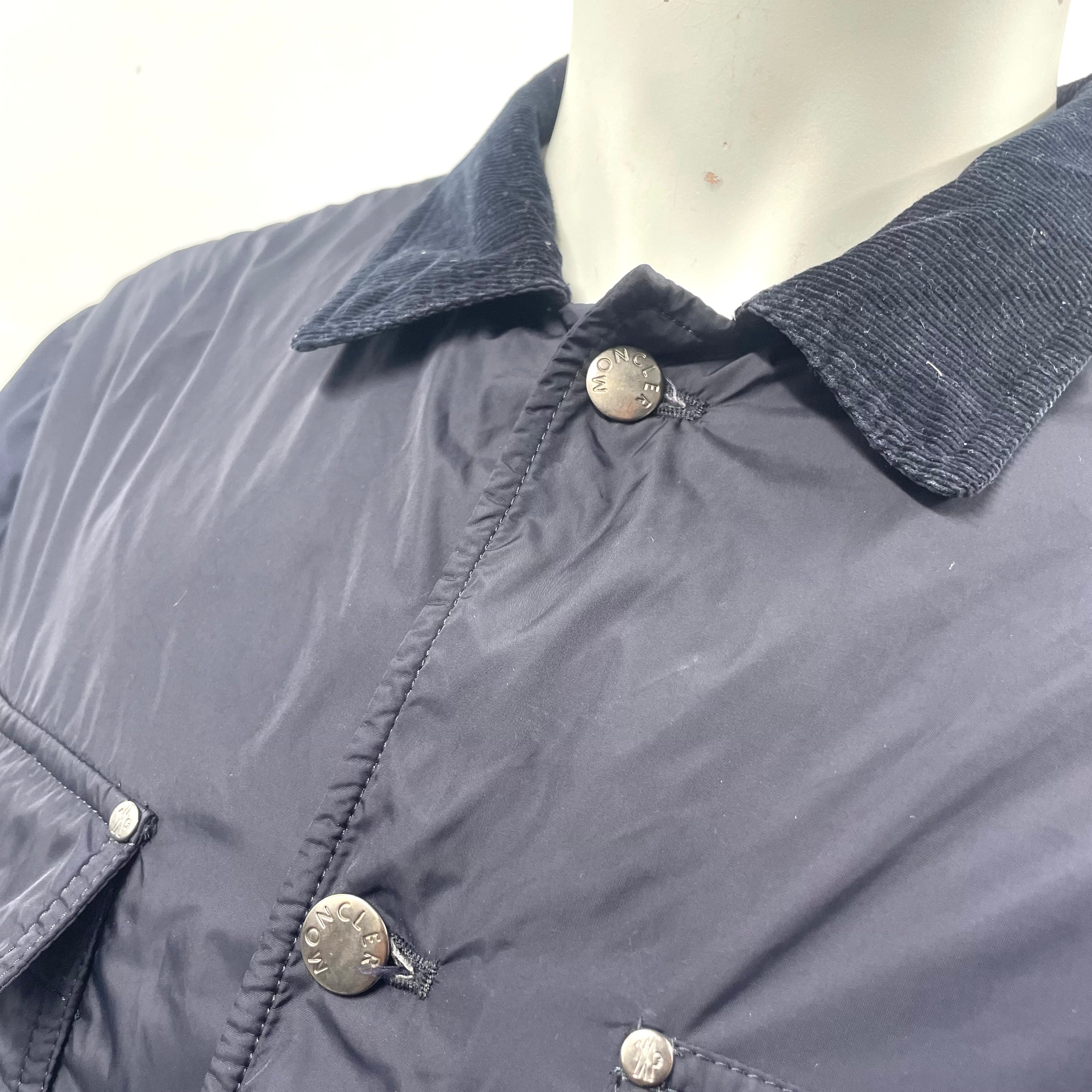 Moncler Genius Navy Corduroy-Collar Chore Jacket – Size 1 (S) – Brand New with Tags