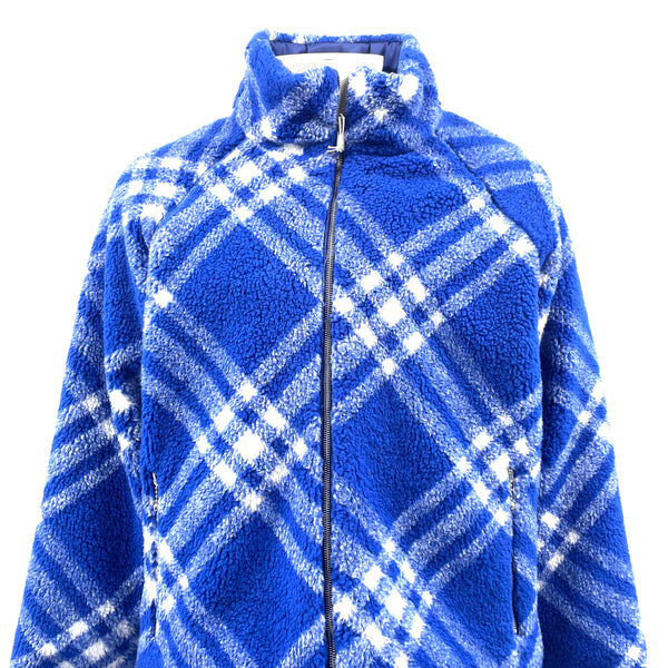Burberry Blue & White Sherpa Fleece Jacket – Brand New – EU 49