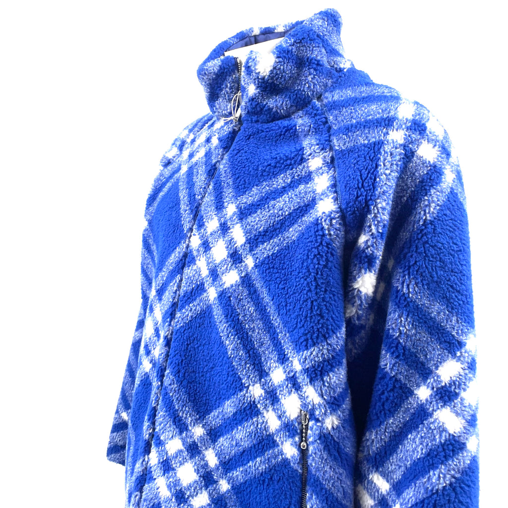 Burberry Blue & White Sherpa Fleece Jacket – Brand New – EU 49