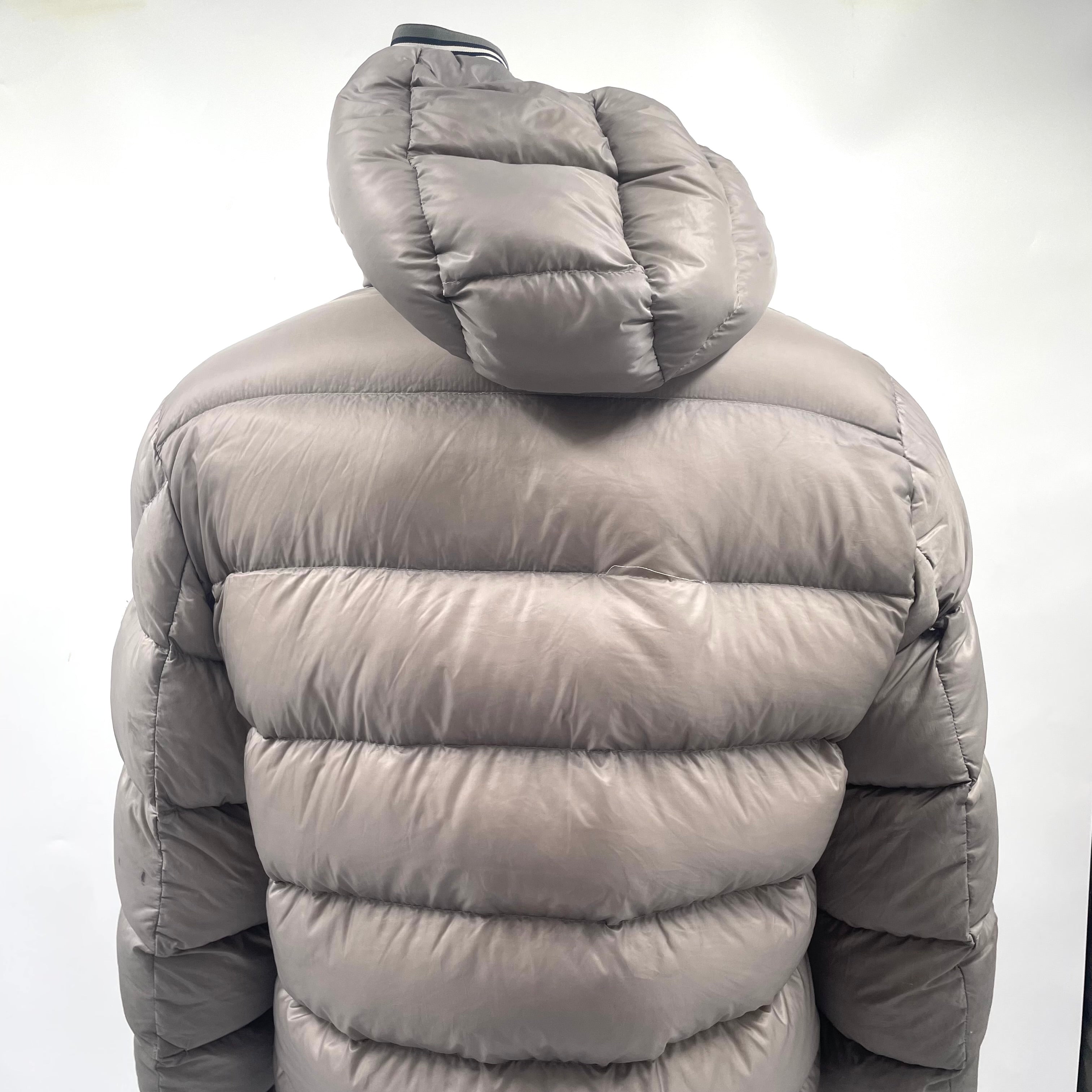 Moncler Grey Puffer Jacket with Hood – Size 5
