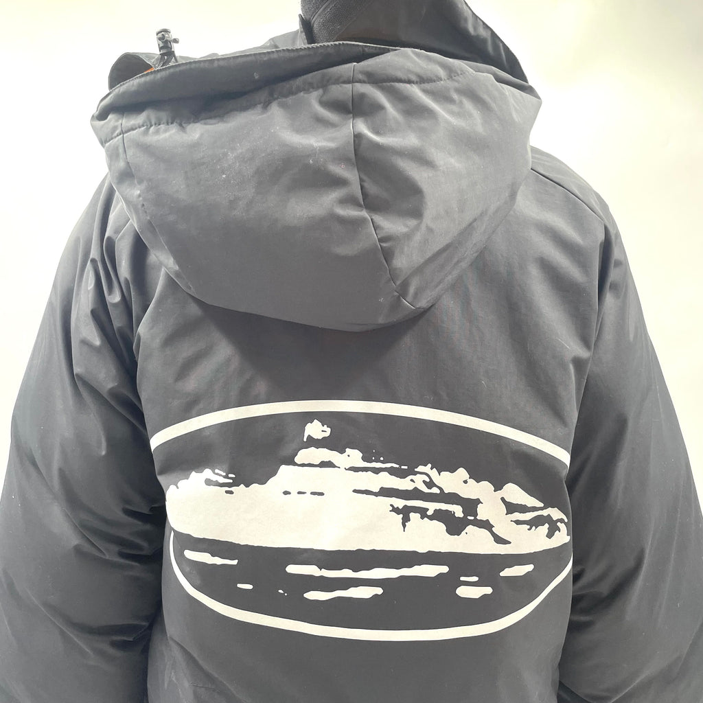 Corteiz Black Puffer Jacket – Pre-Owned Excellent Condition, Size XL