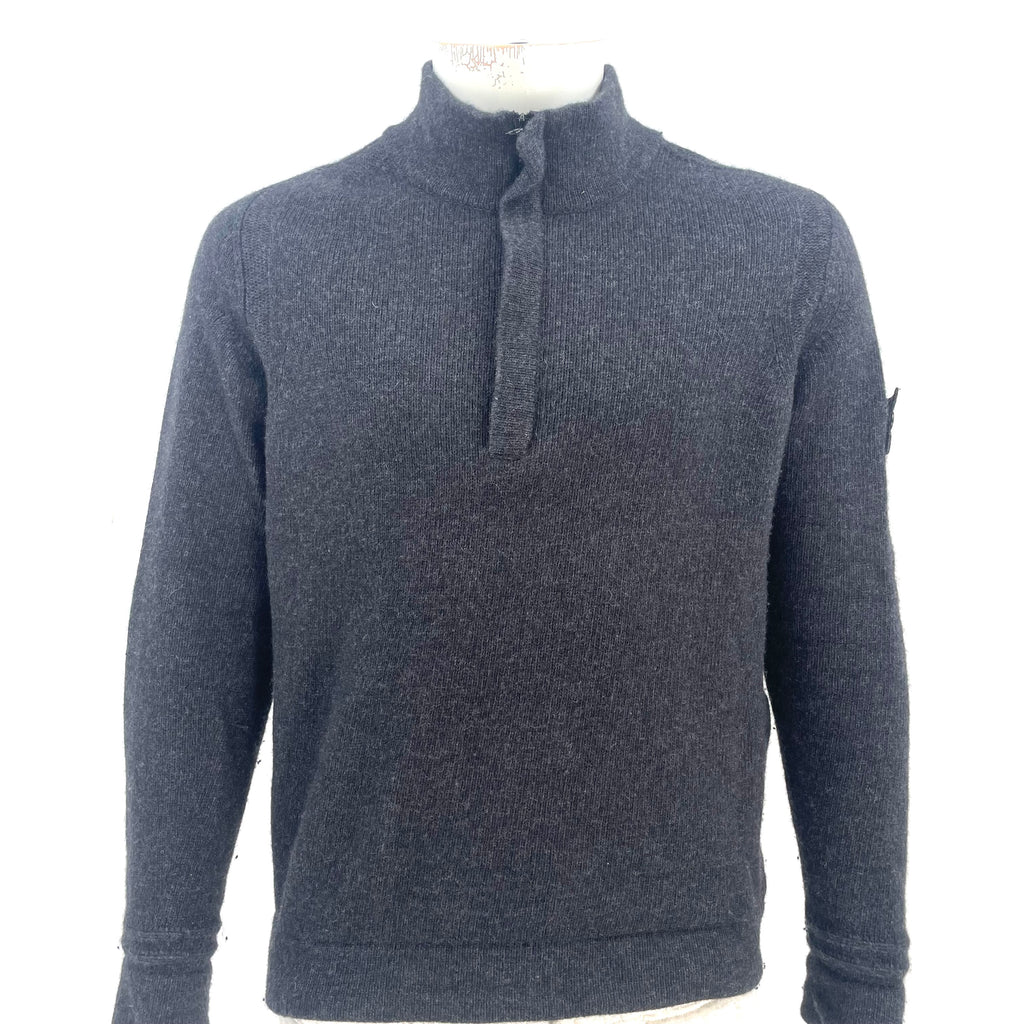 Stone Island Quarter-Zip Crewneck – Charcoal Grey | Size S
