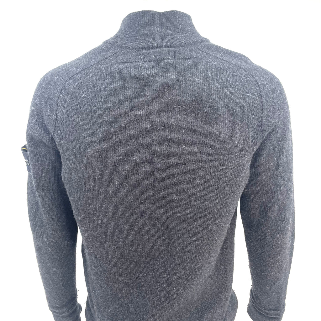 Stone Island Quarter-Zip Crewneck – Charcoal Grey | Size S