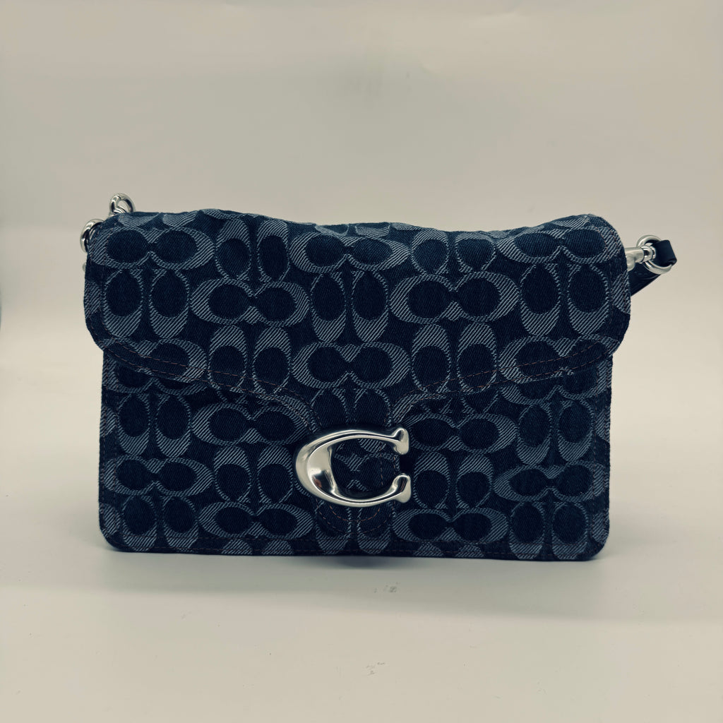 Coach Denim Signature Monogram Tabby
