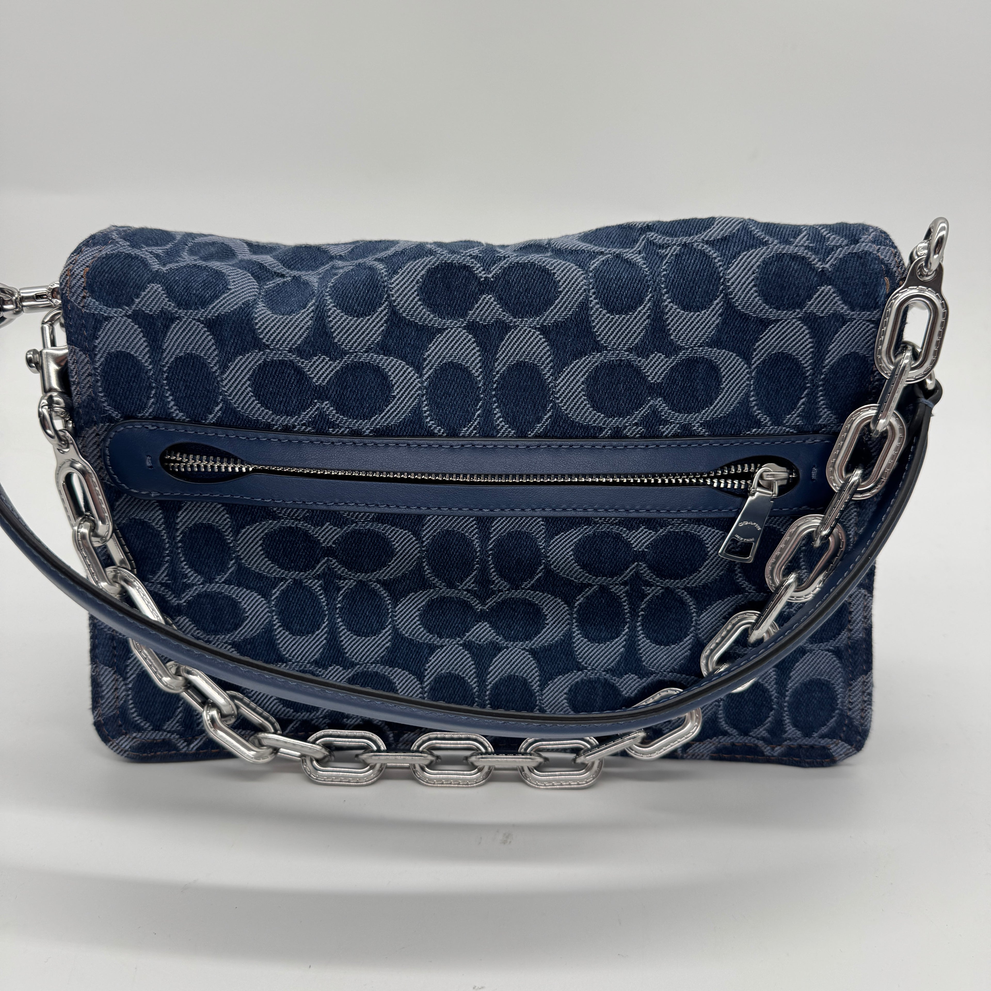 Coach Denim Signature Monogram Tabby