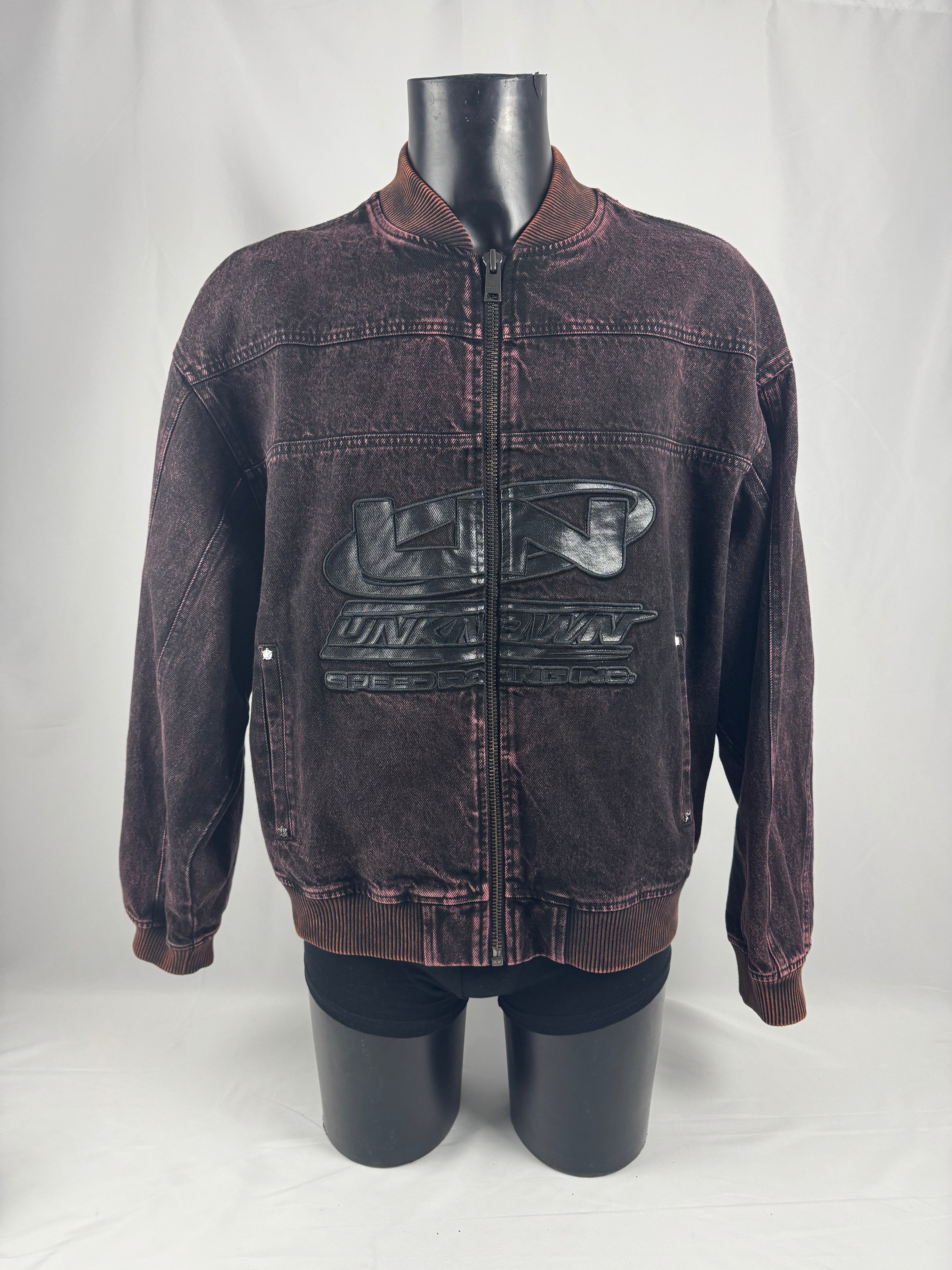Unknown London Nascar Denim Bomber Jacket