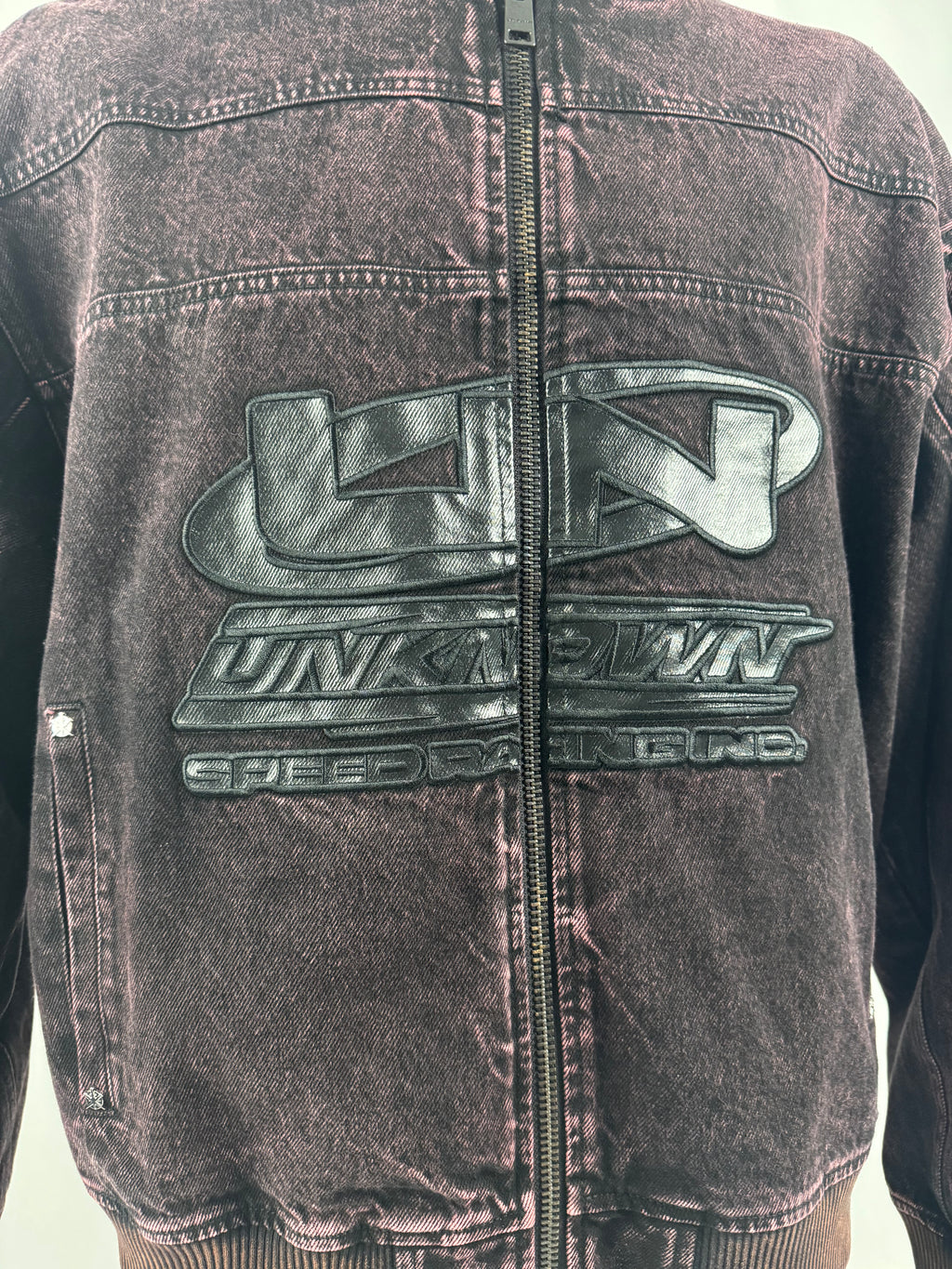 Unknown London Nascar Denim Bomber Jacket