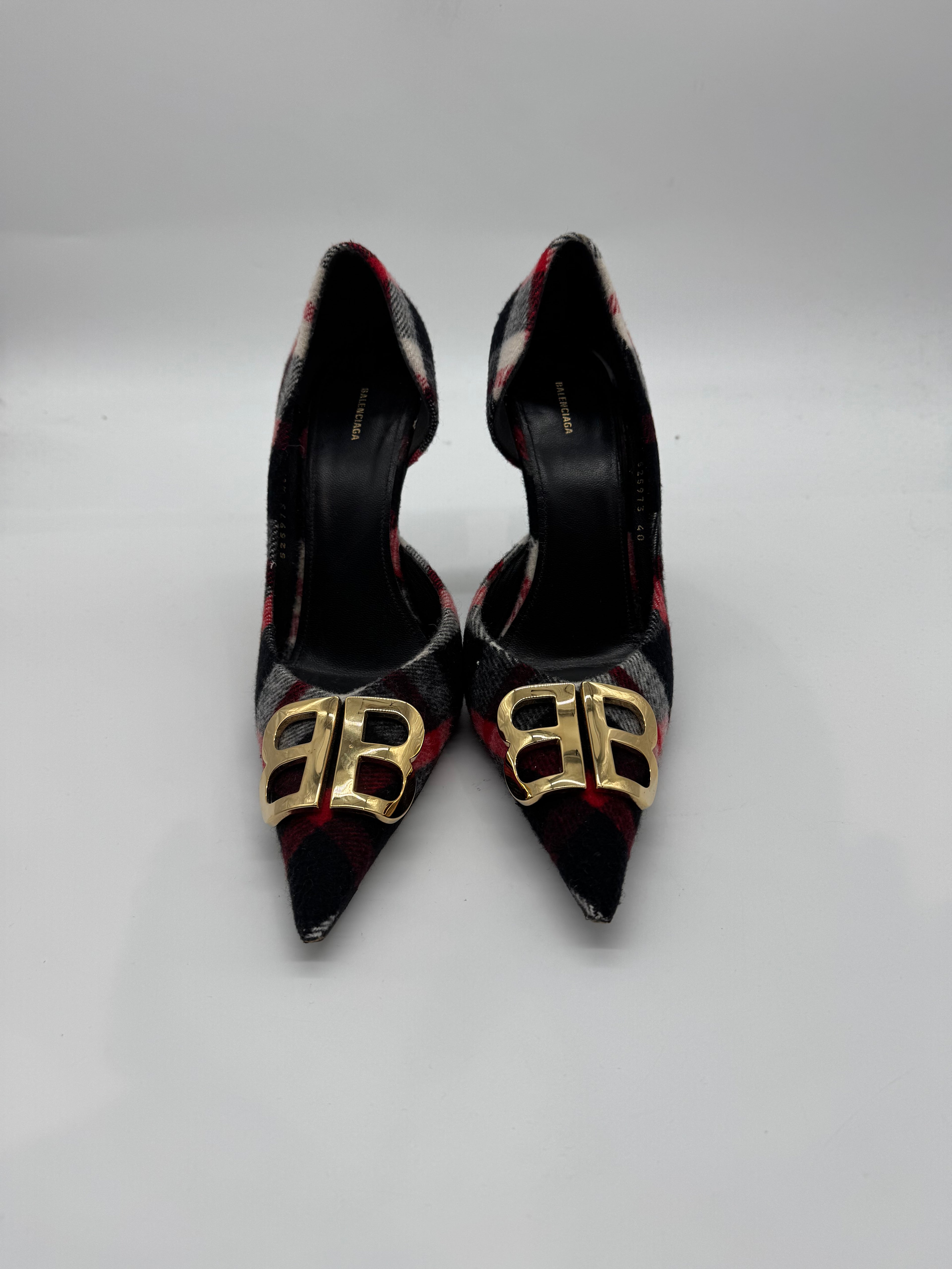 Balenciaga Tartan Plaid BB Pumps