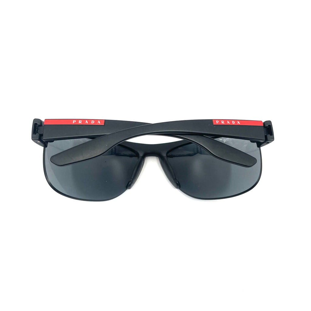 Pre-Owned Prada Black Shield Sunglasses – Minimal Wear, With Box