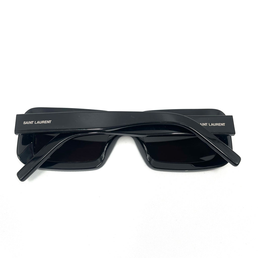 Saint Laurent Oversized Rectangular Sunglasses – Black Acetate, Pre-Owned, Cat. 3 UV Protection (Box Included)