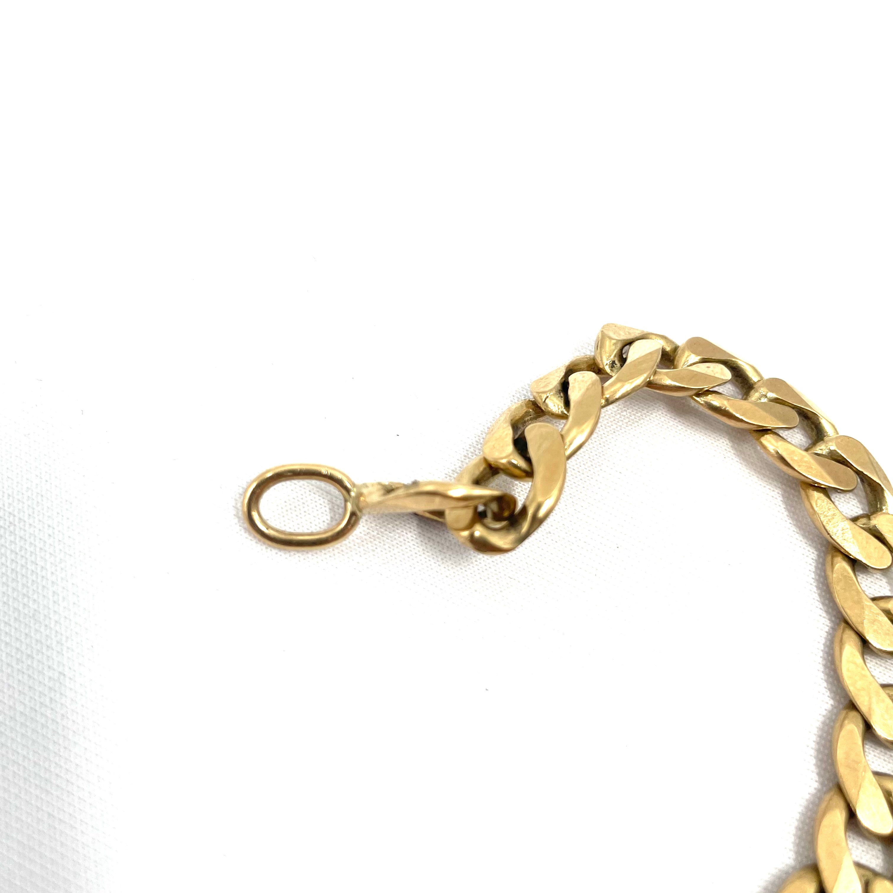 9ct Gold Flat Curb Link Bracelet 6" 4mm