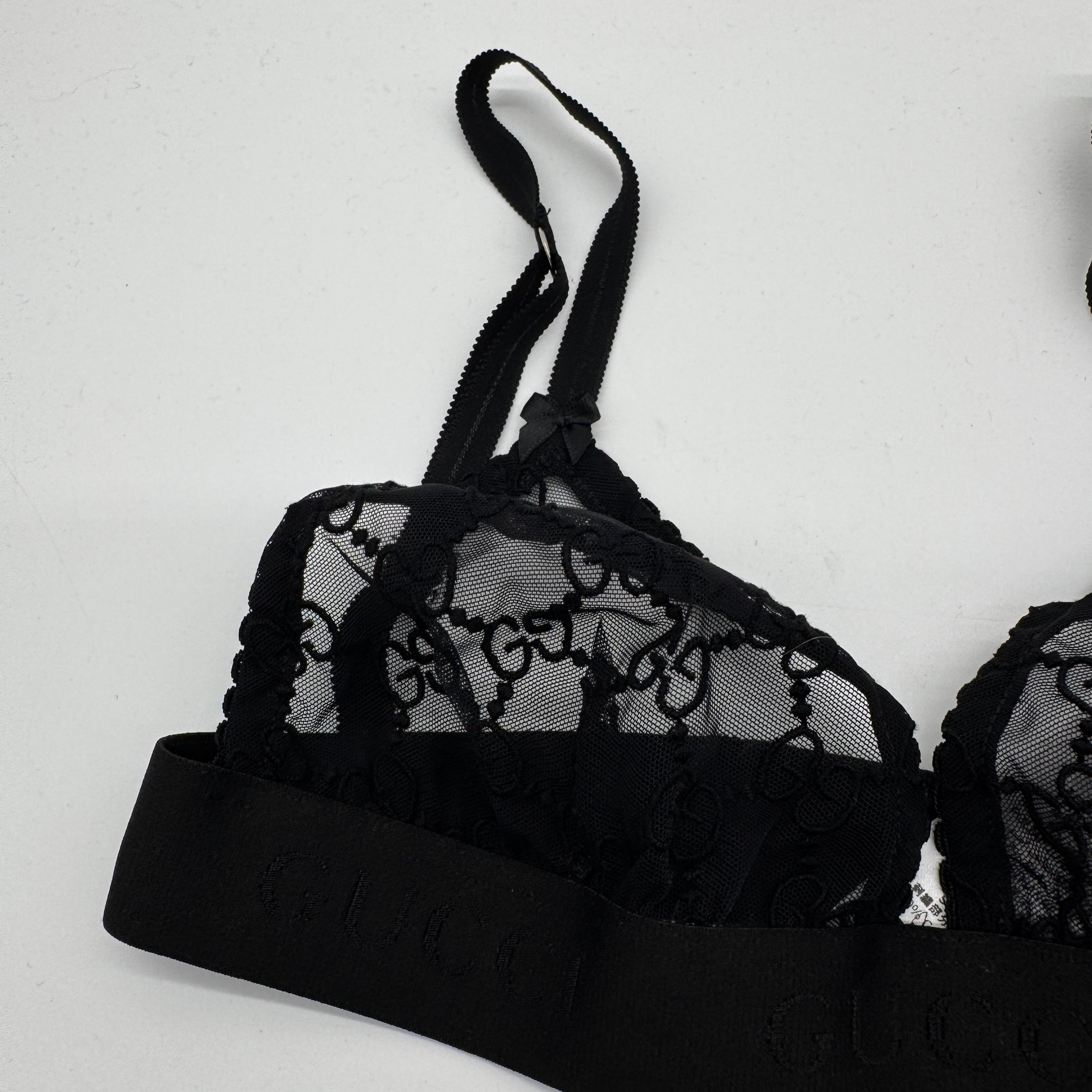 Gucci Gg Embroidered Tulle Lingerie Set