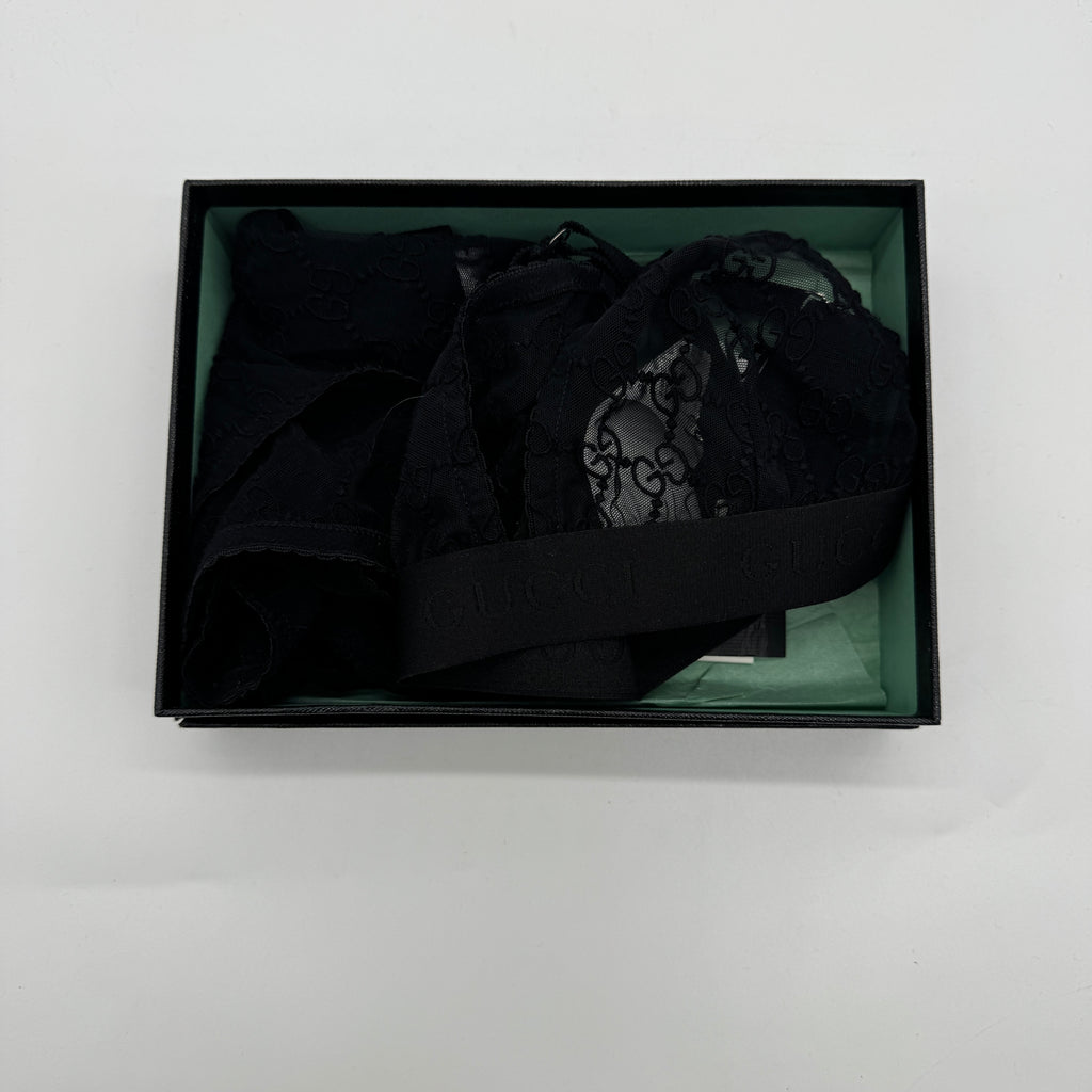 Gucci Gg Embroidered Tulle Lingerie Set