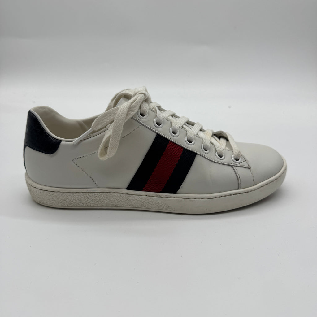 Gucci White Leather Ace