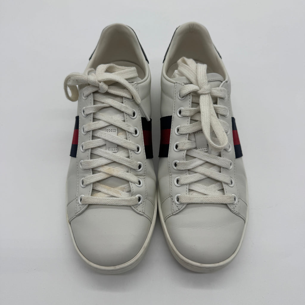 Gucci White Leather Ace