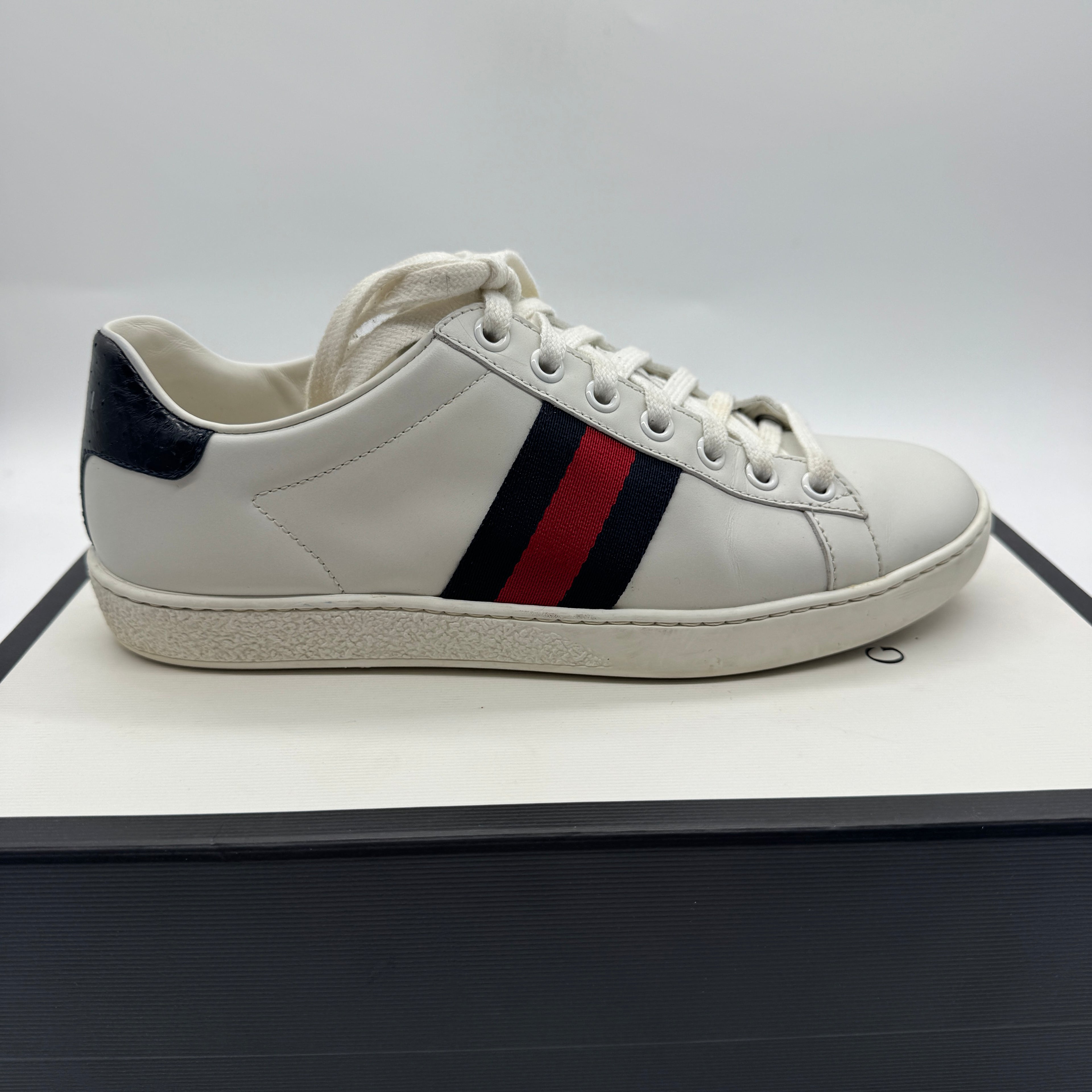 Gucci White Leather Ace