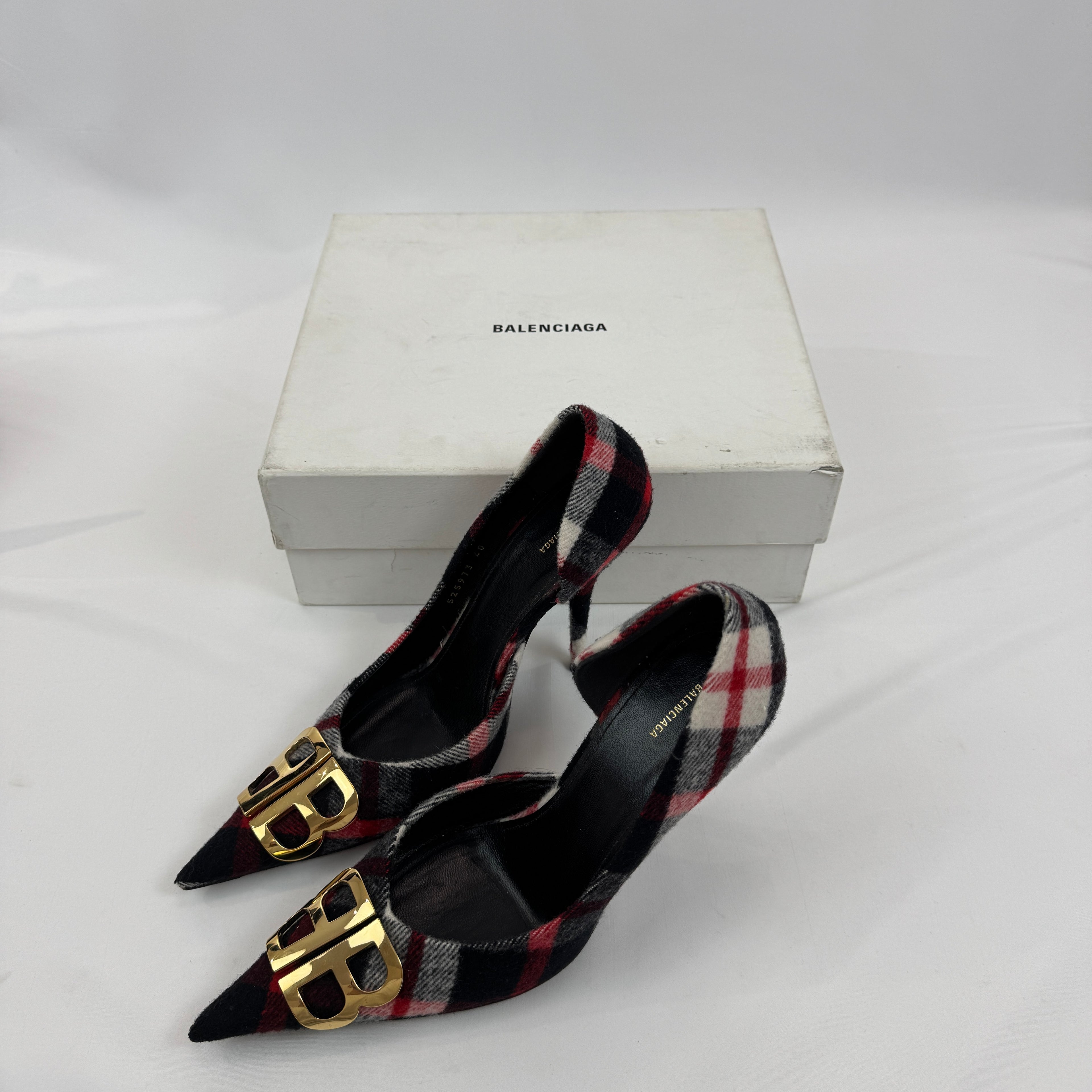 Balenciaga Tartan Plaid BB Pumps