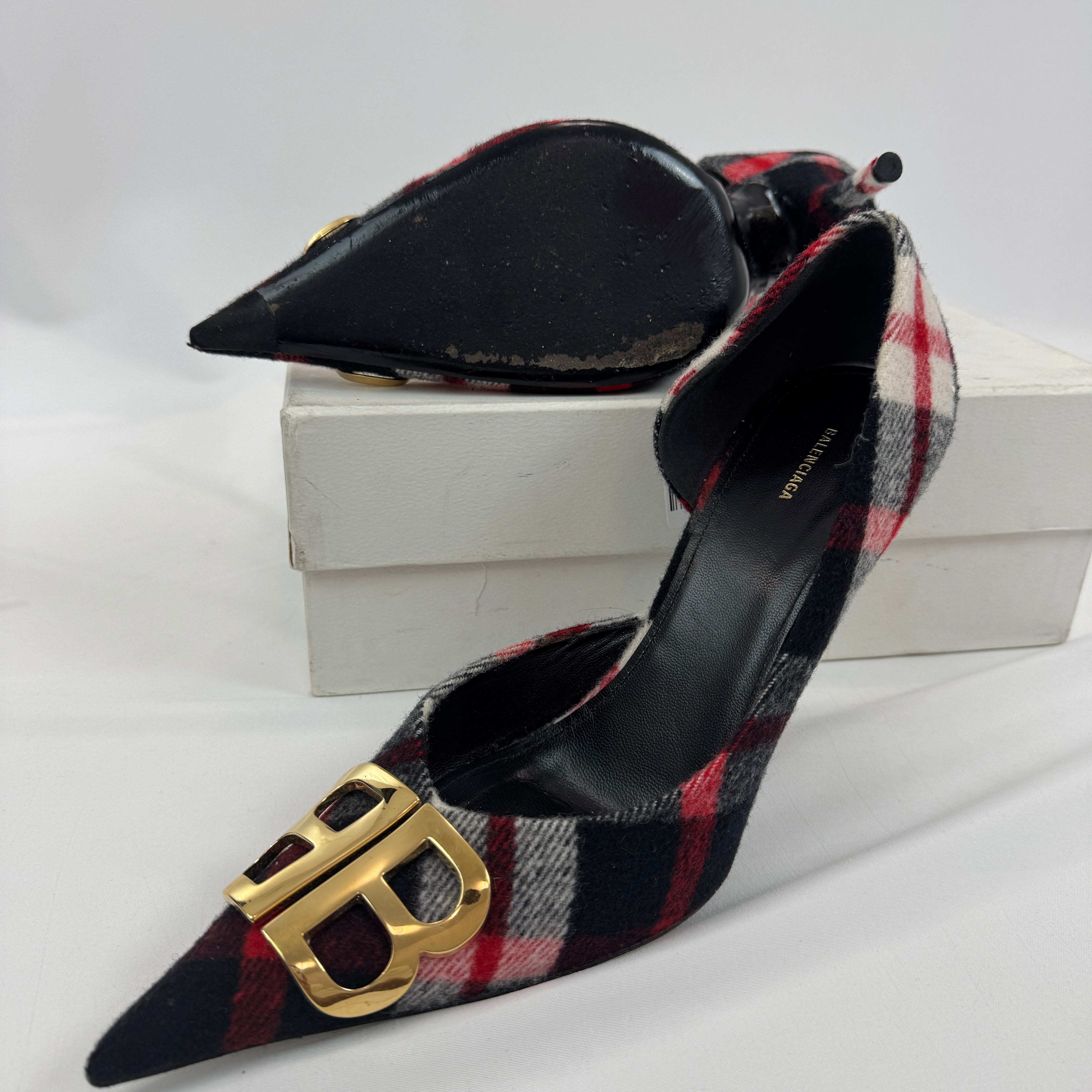 Balenciaga Tartan Plaid BB Pumps