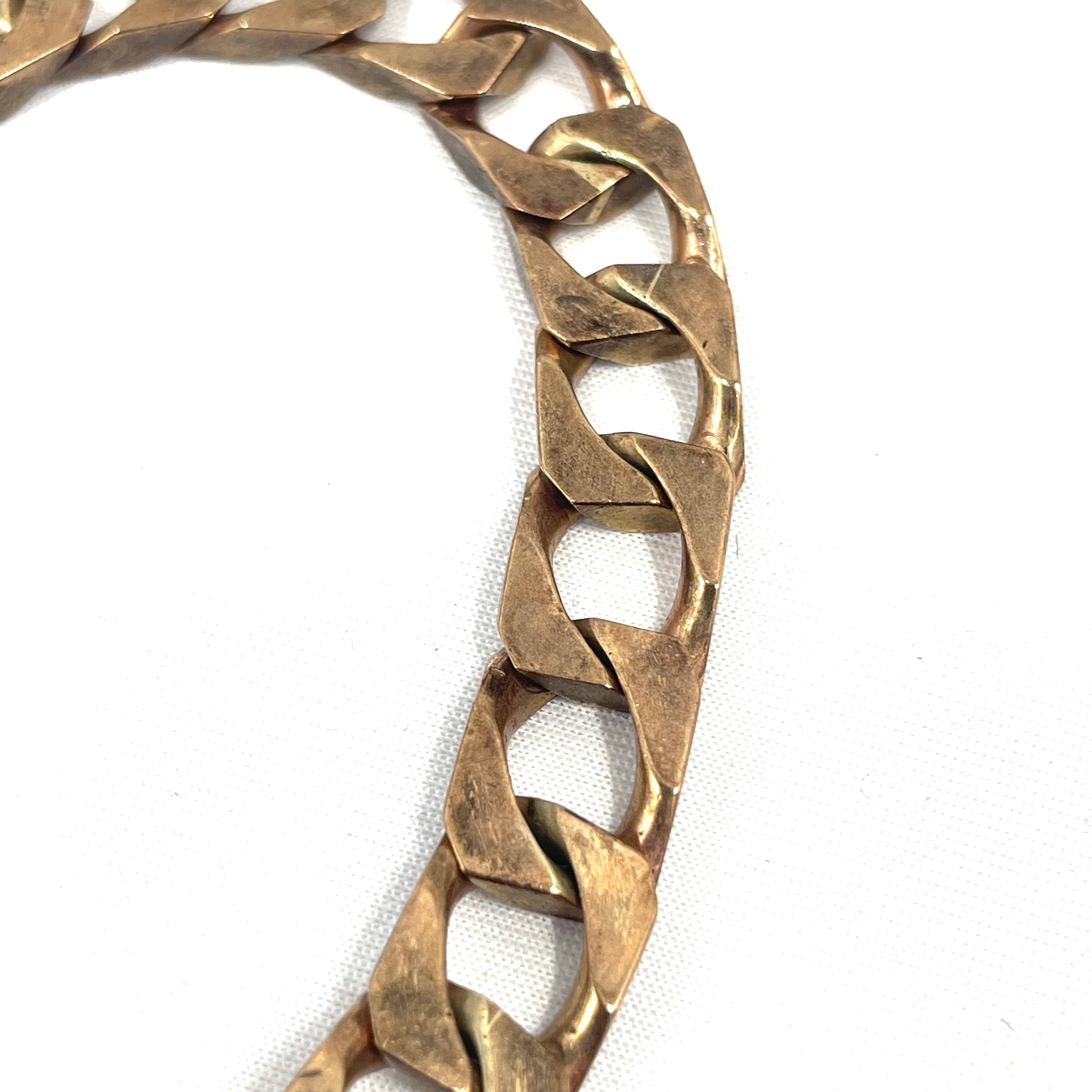 9CT Rose Gold Box Curb Bracelet 8" 10mm