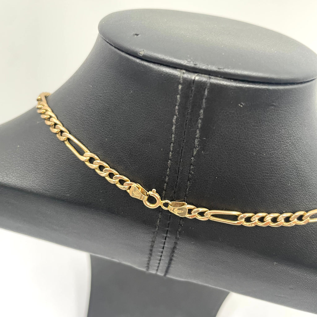 9CT Gold Figaro Link Chain 19" 4mm