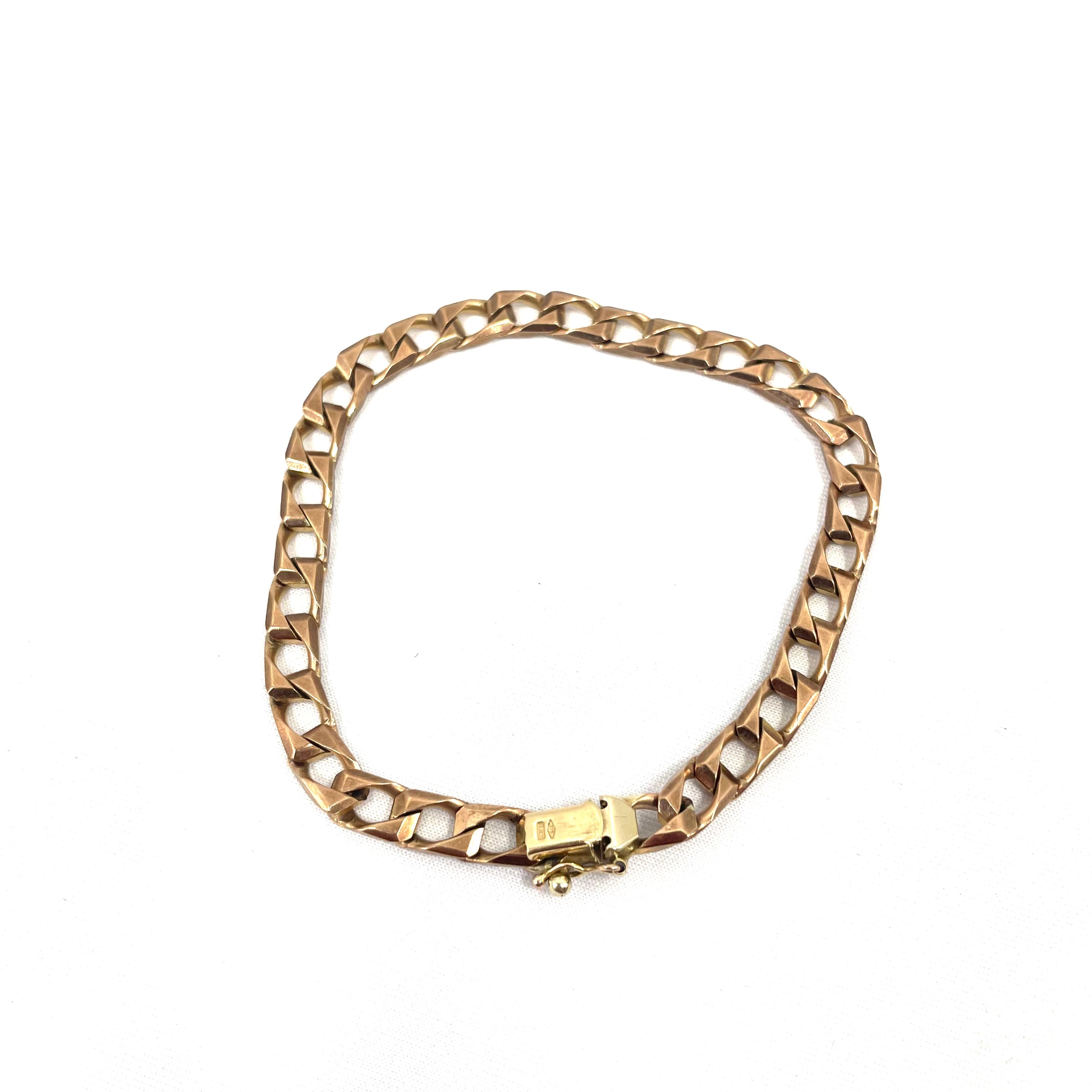 9CT Rose Gold Box Curb Bracelet 8.5" 5mm